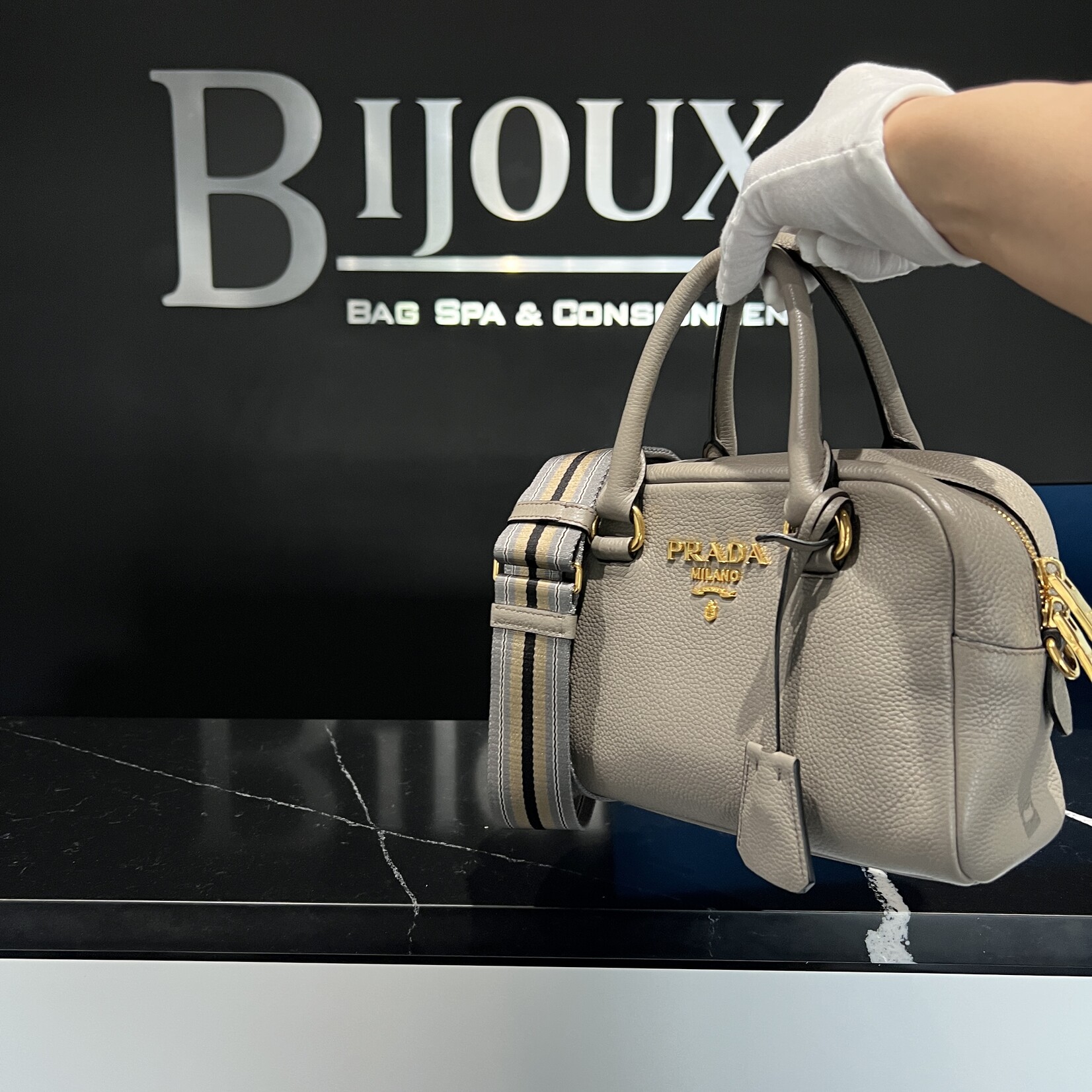 Prada SOLD- Prada Vitello Phenix Bauletto Argilla