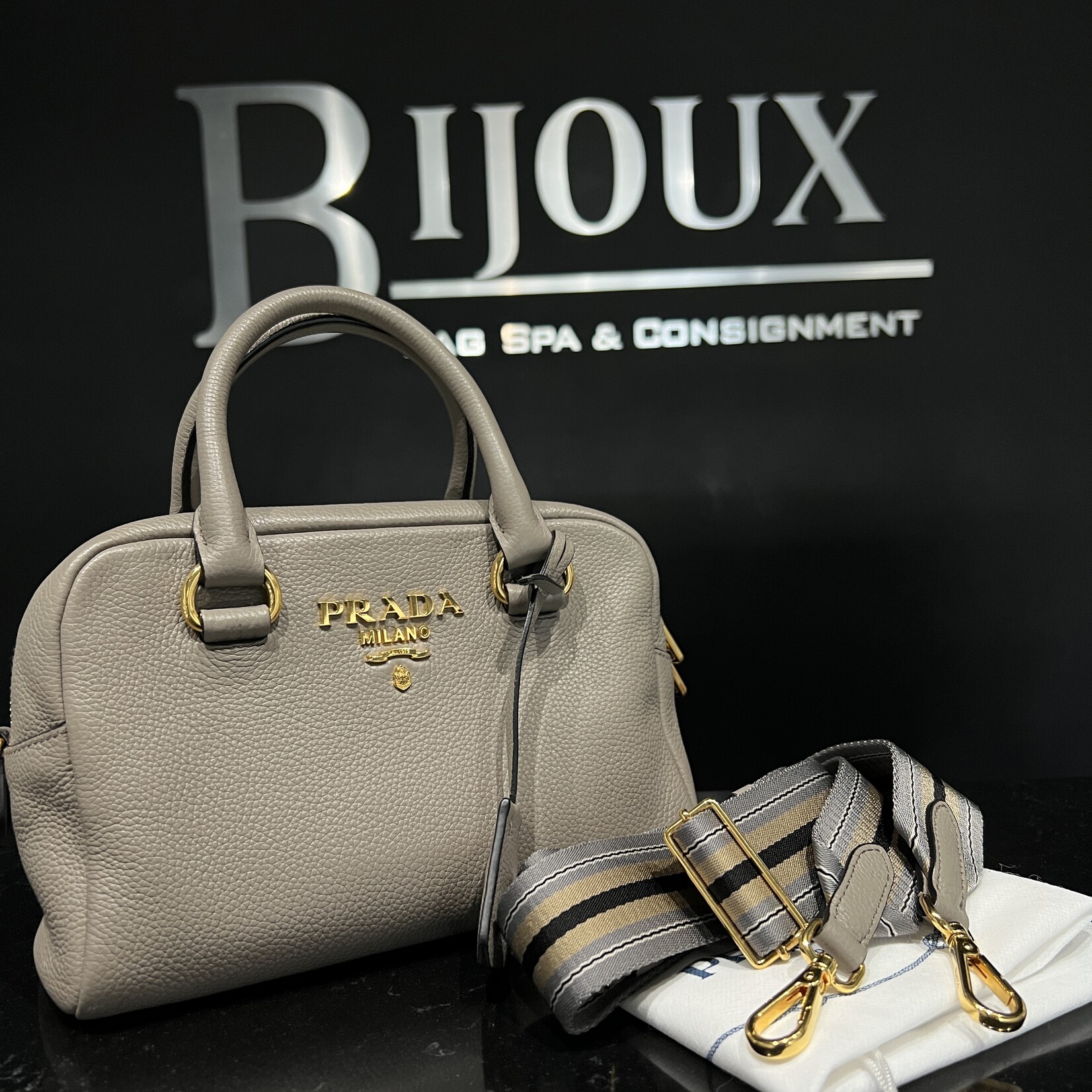 Prada SOLD- Prada Vitello Phenix Bauletto Argilla