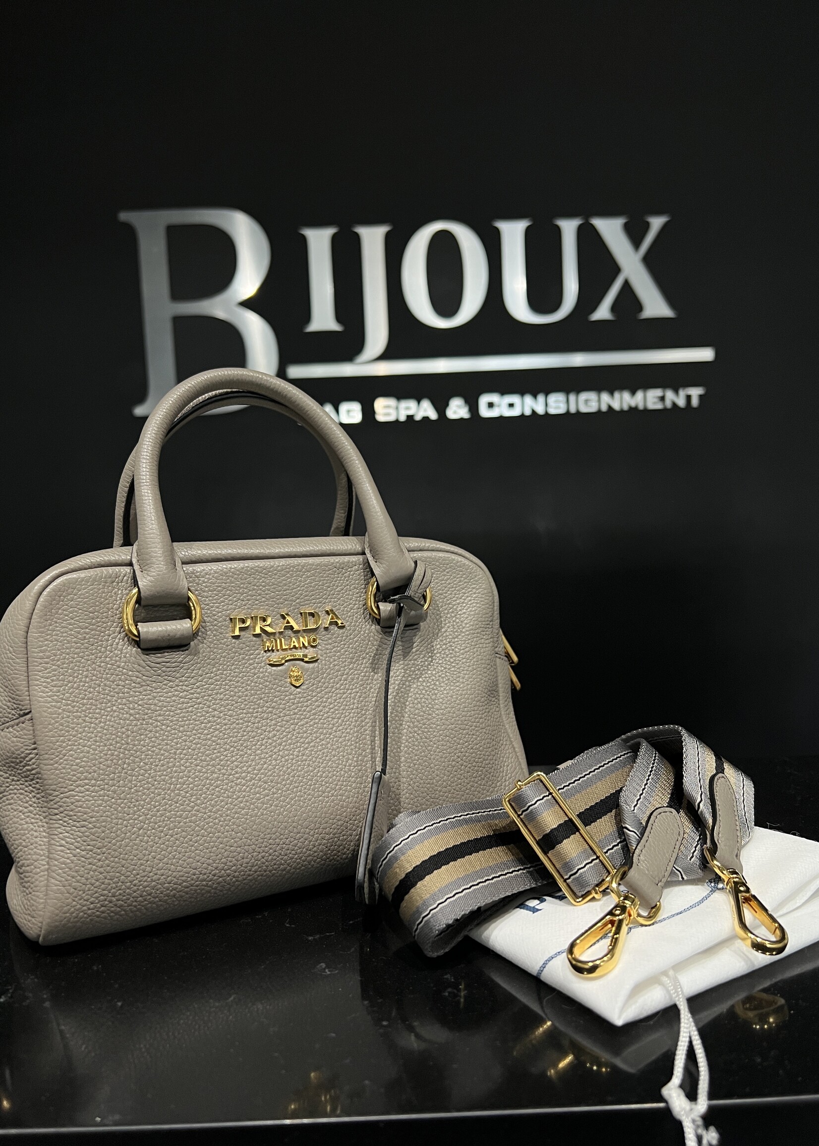 Prada SOLD- Prada Vitello Phenix Bauletto Argilla