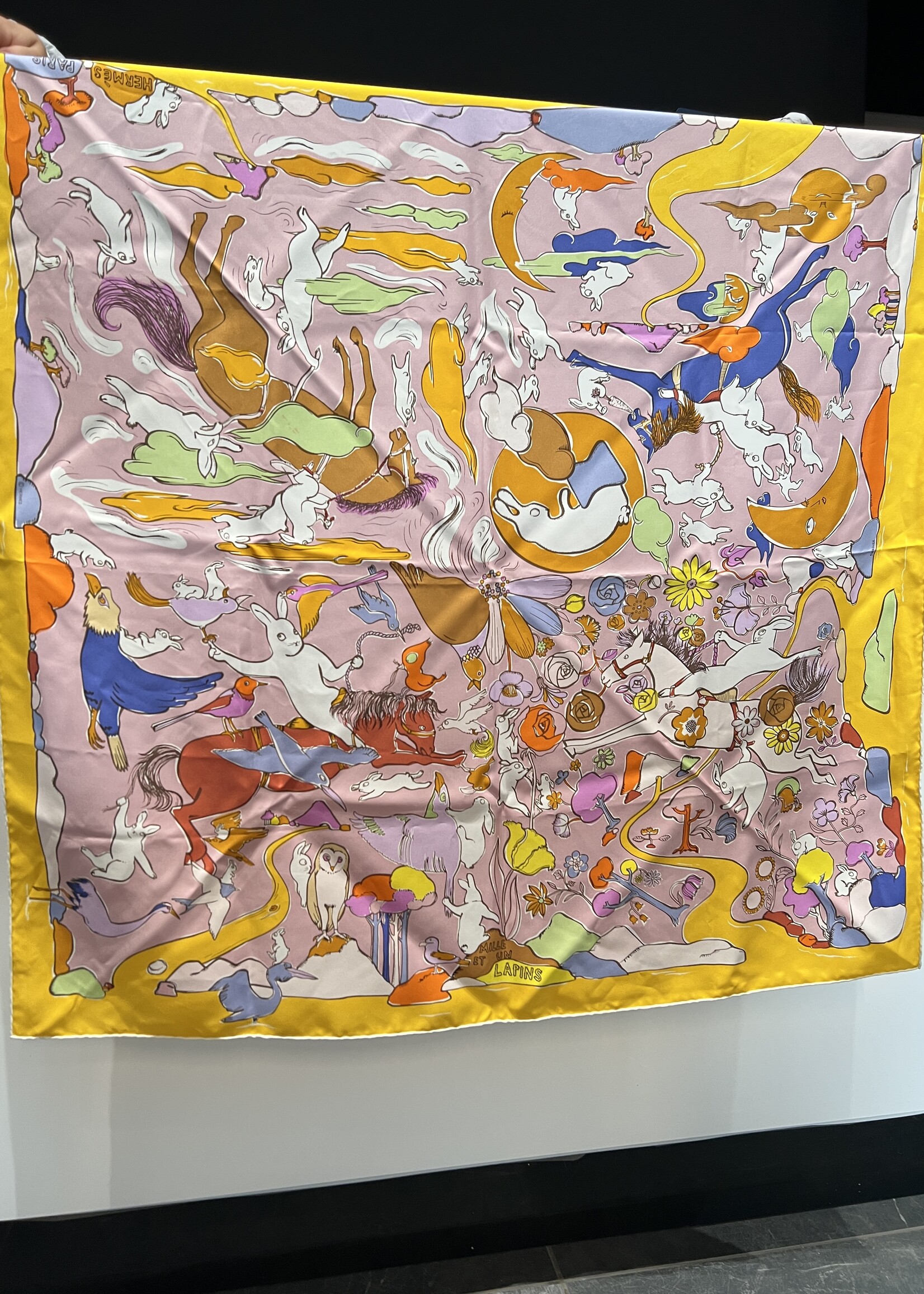 Hermes Hermes Mille Et Un Lapins Scarf 90