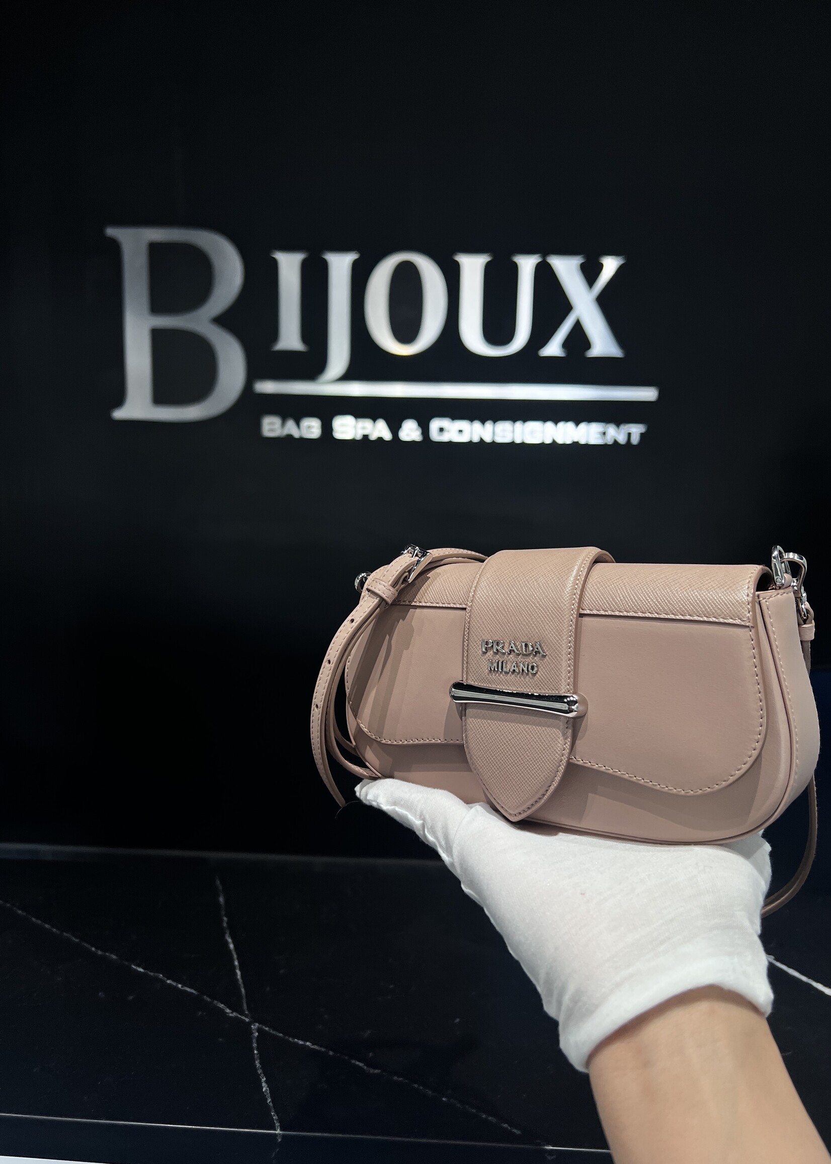 Prada Prada City Calfskin Saffiano Sidone Crossbody