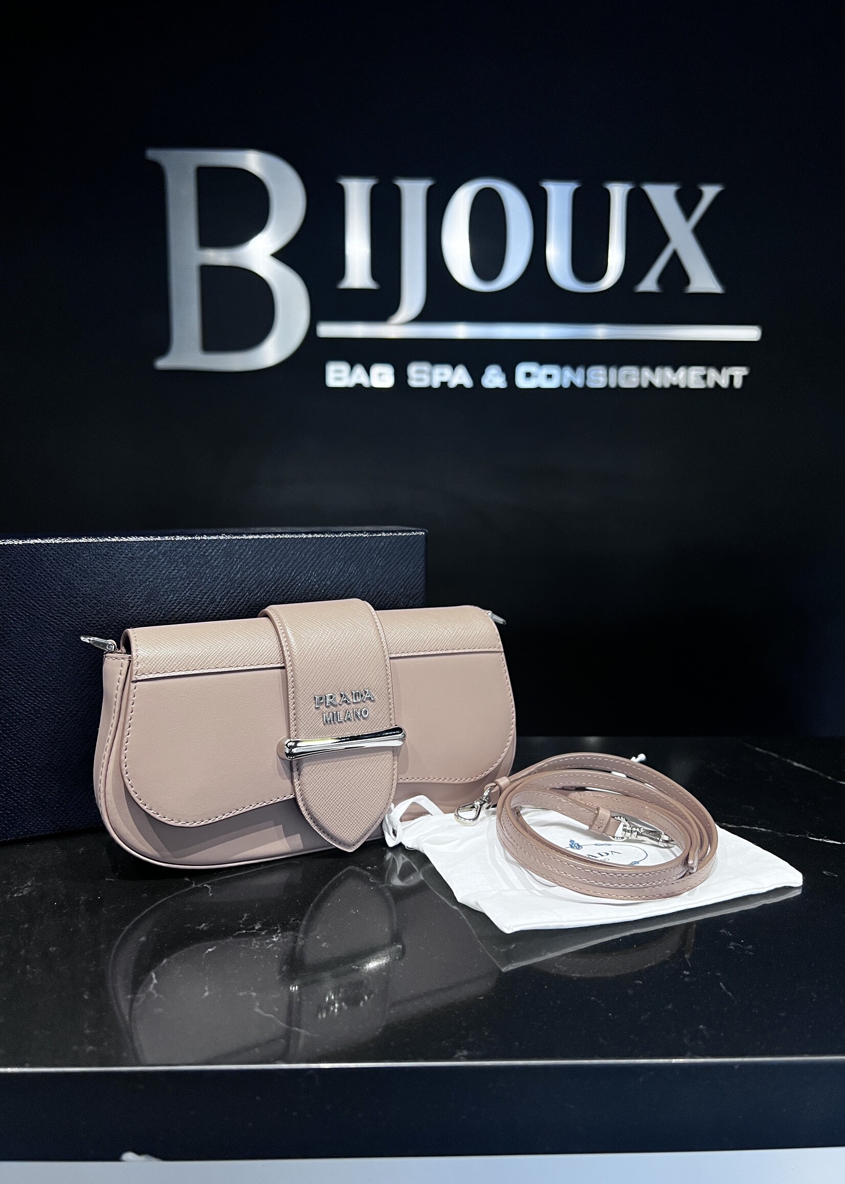 Prada Prada City Calfskin Saffiano Sidone Crossbody