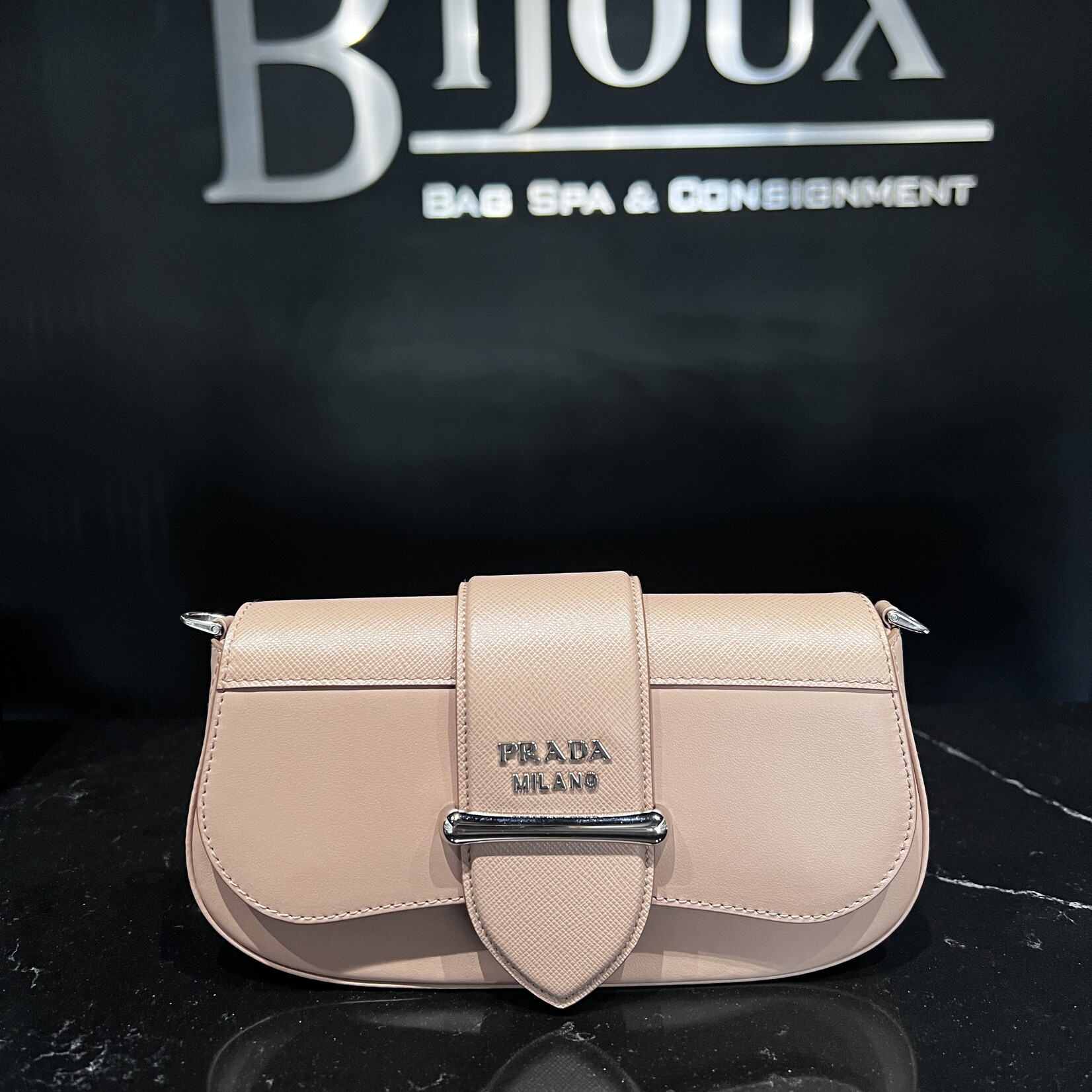 Prada Prada City Calfskin Saffiano Sidone Crossbody