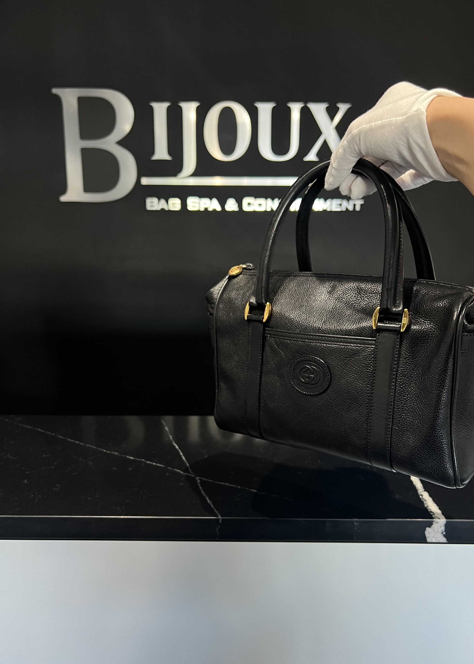 SOLD - Gucci Leather Vintage Bowler