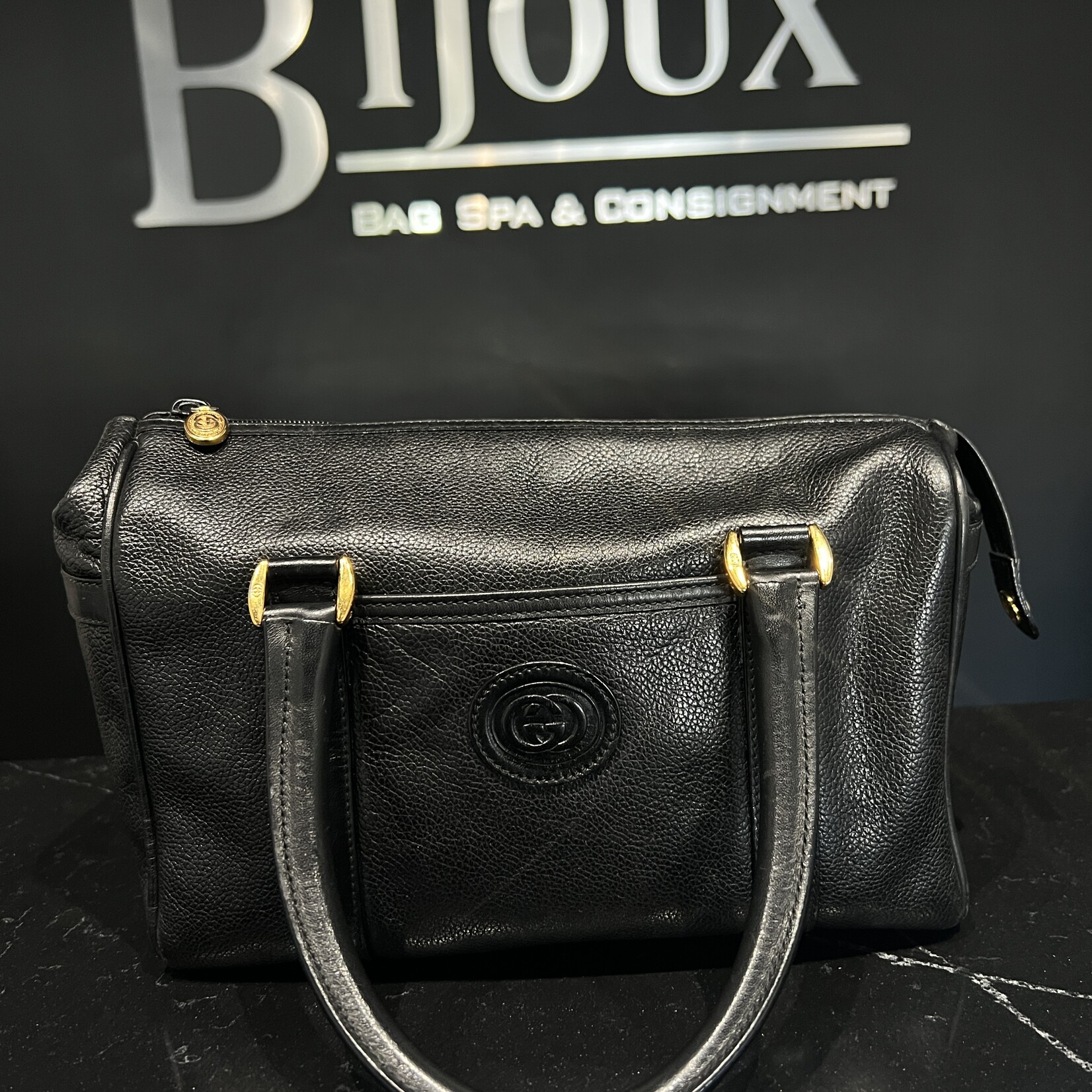 SOLD - Gucci Leather Vintage Bowler