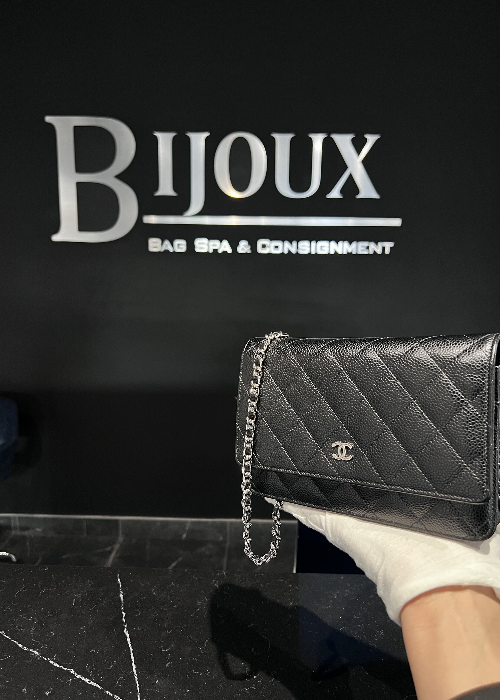 Chanel SOLD - Chanel Classic Woc Caviar Black SHW