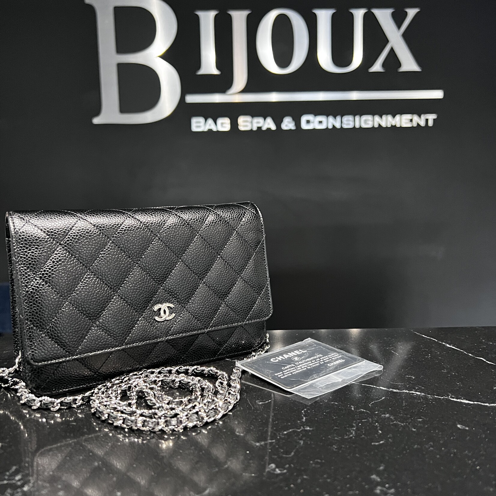 Chanel SOLD - Chanel Classic Woc Caviar Black SHW