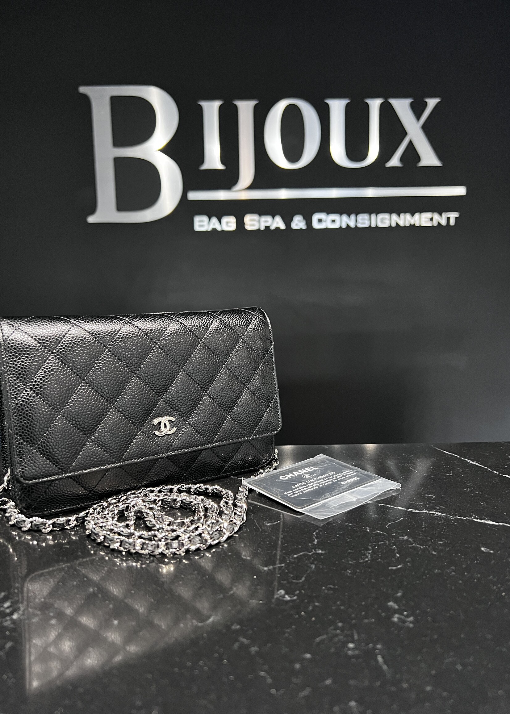 Chanel SOLD - Chanel Classic Woc Caviar Black SHW