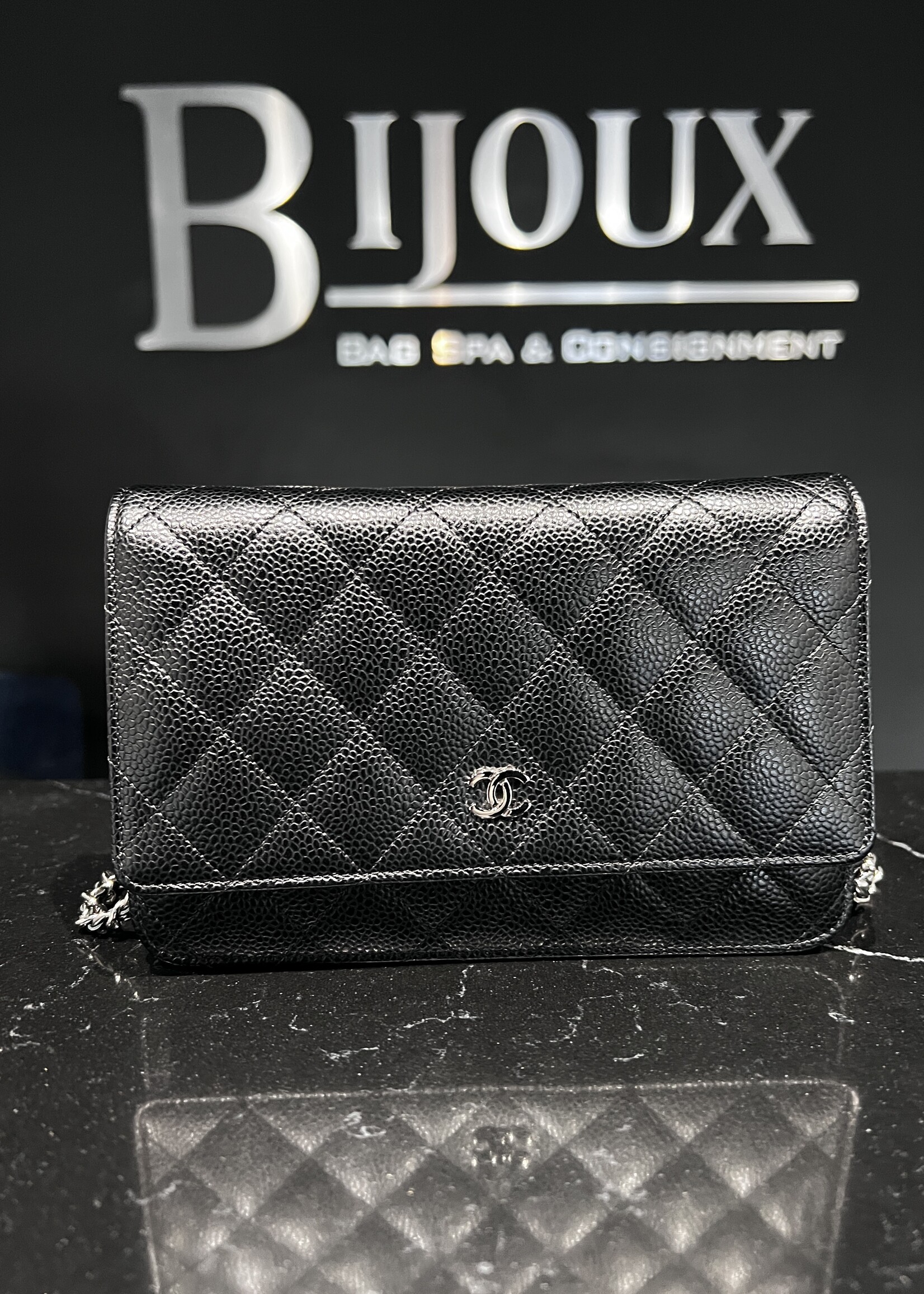 Chanel SOLD - Chanel Classic Woc Caviar Black SHW