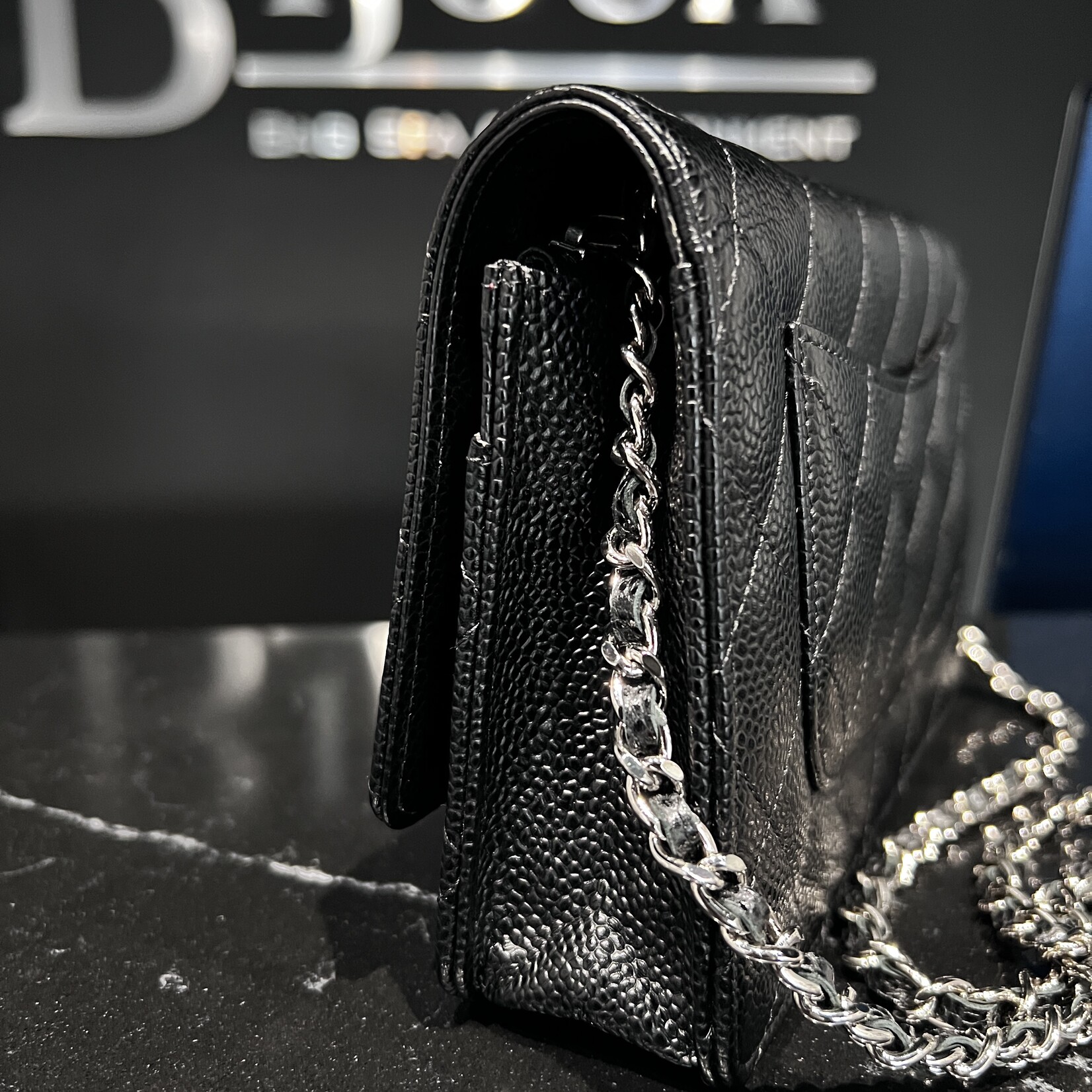 Chanel SOLD - Chanel Classic Woc Caviar Black SHW