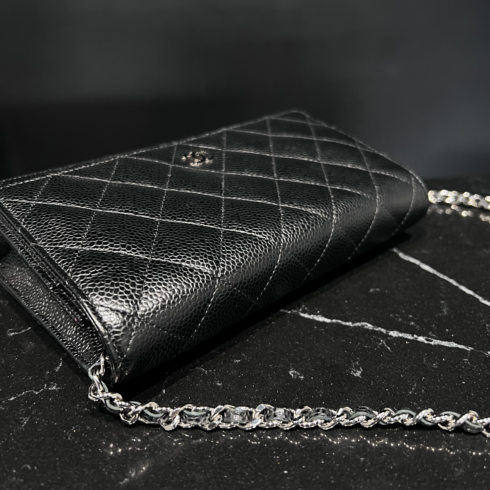 Chanel SOLD - Chanel Classic Woc Caviar Black SHW