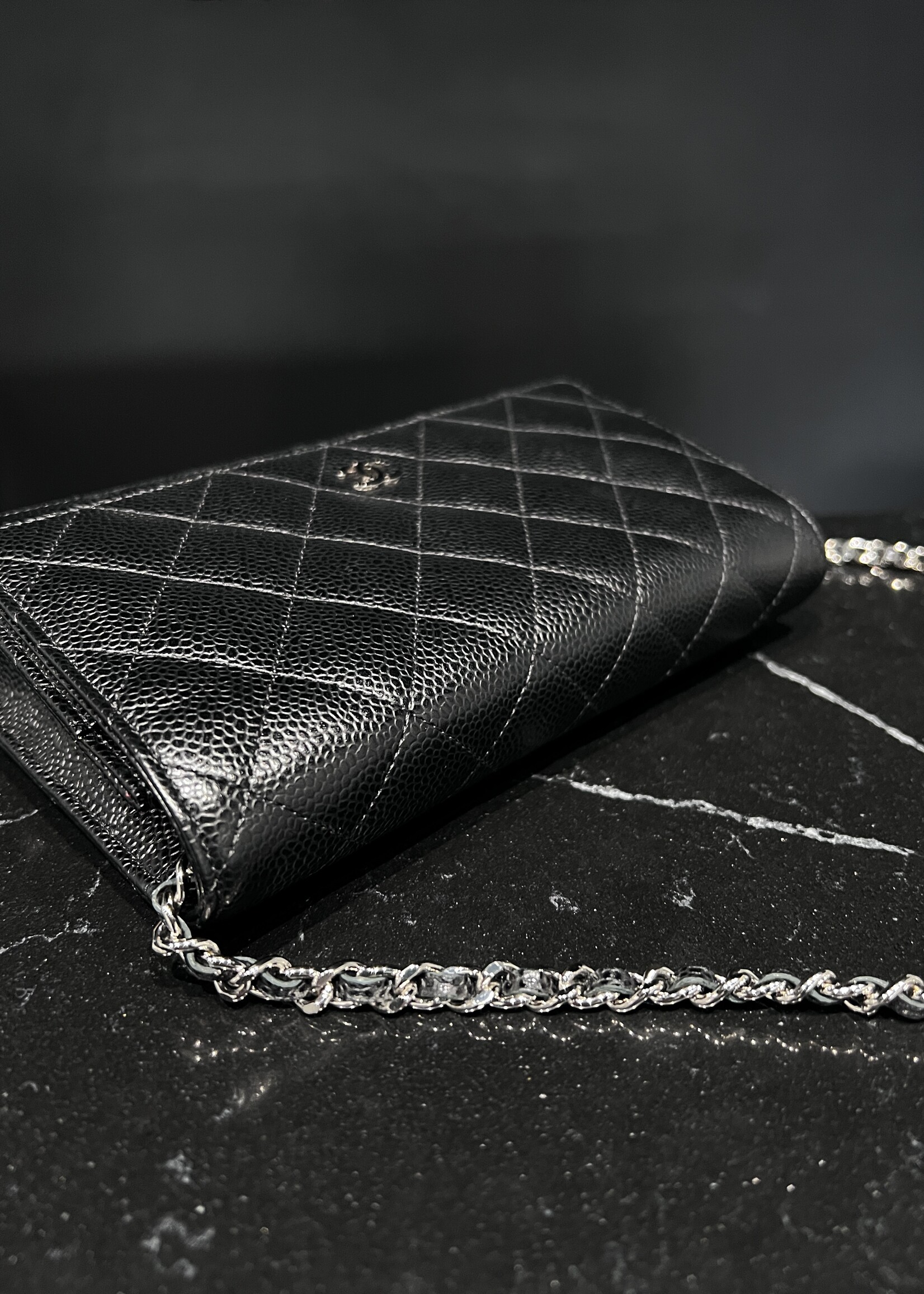 Chanel SOLD - Chanel Classic Woc Caviar Black SHW