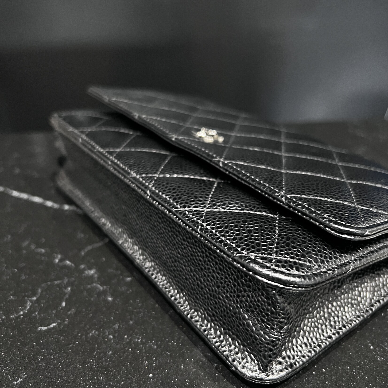 Chanel SOLD - Chanel Classic Woc Caviar Black SHW