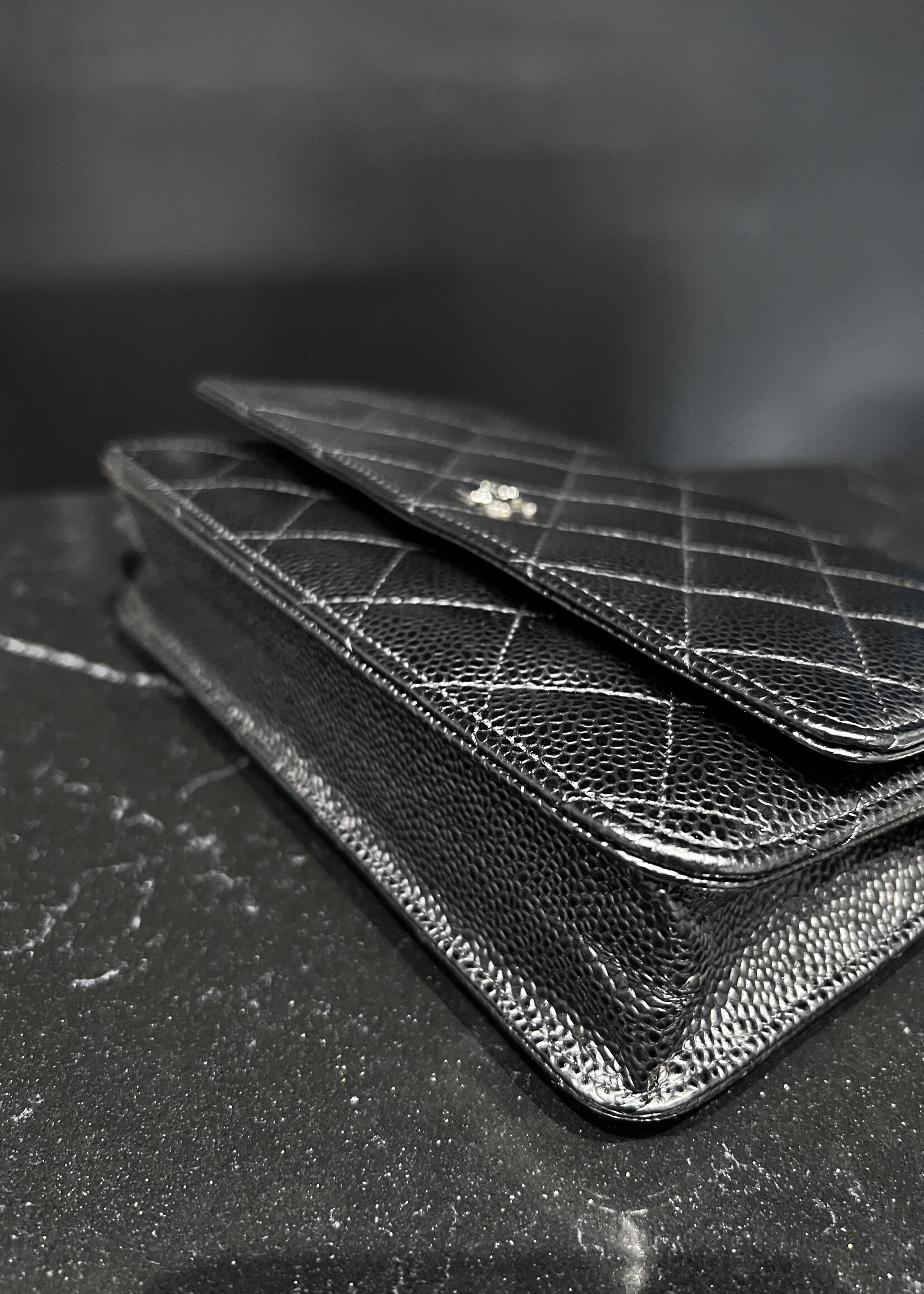 Chanel SOLD - Chanel Classic Woc Caviar Black SHW