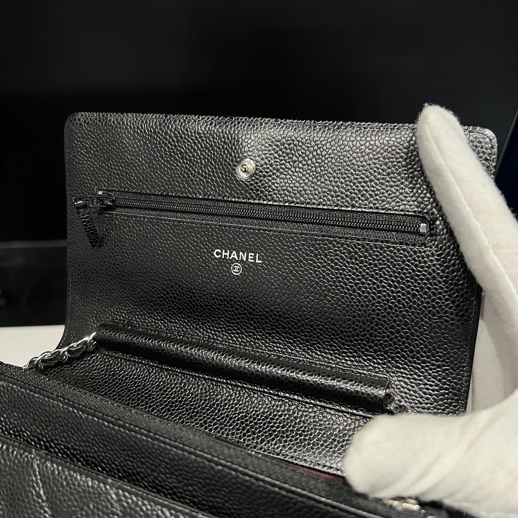 Chanel SOLD - Chanel Classic Woc Caviar Black SHW