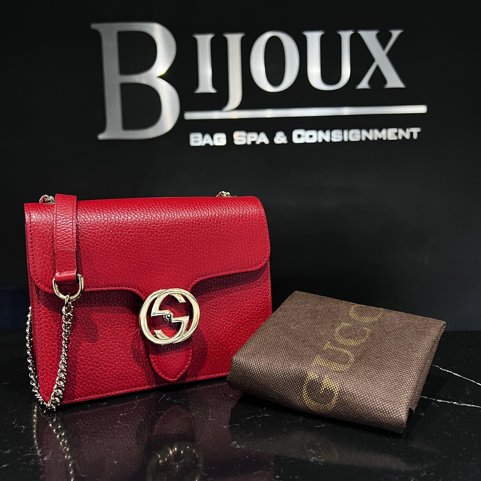 Gucci Gucci Dollar Crossbody Red