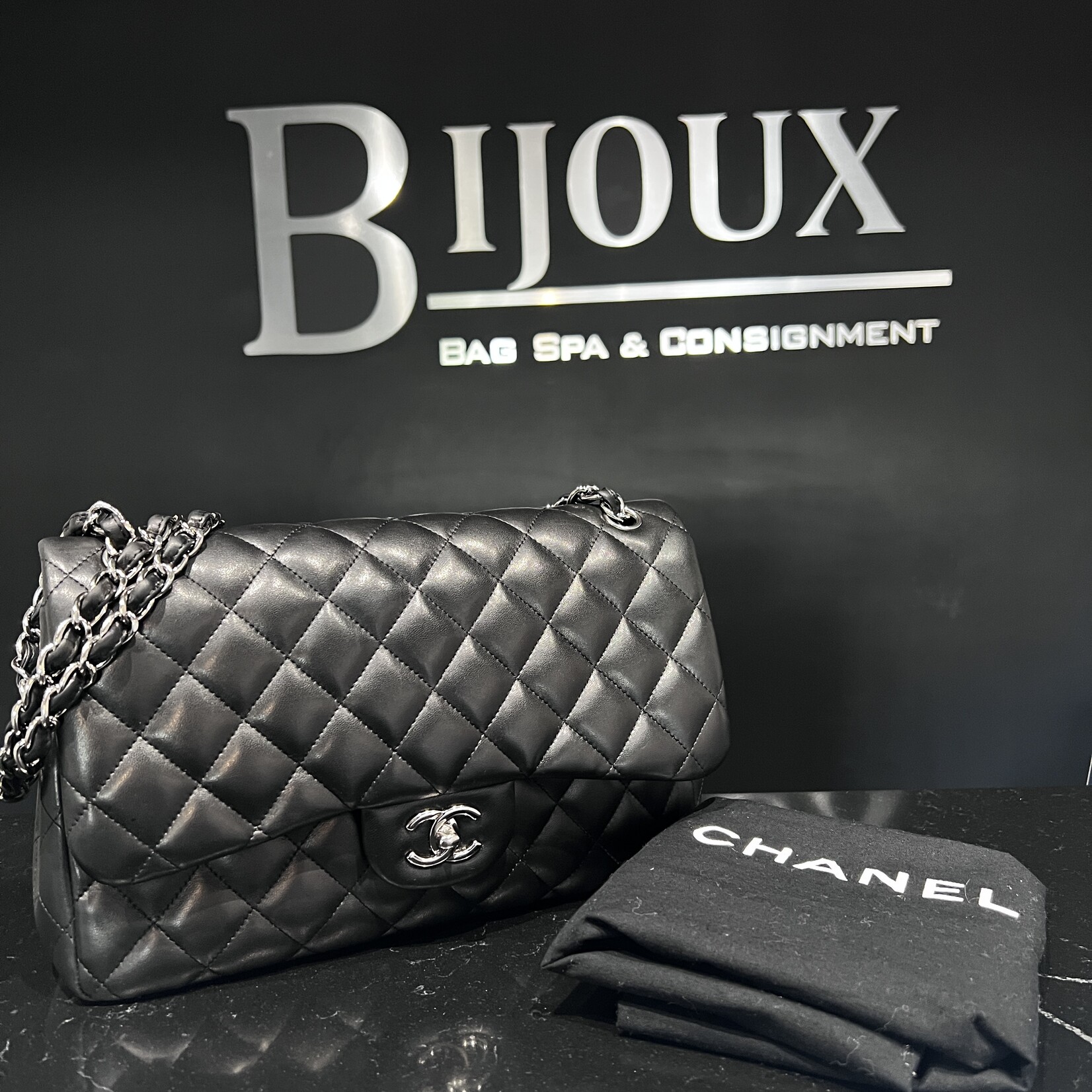 Chanel SOLD- Chanel Black Jumbo Lambskin