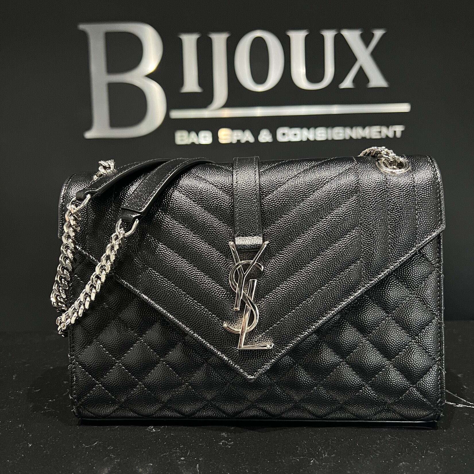 Saint Laurent SOLD- Saint Laurent Black Envelope Medium SHW