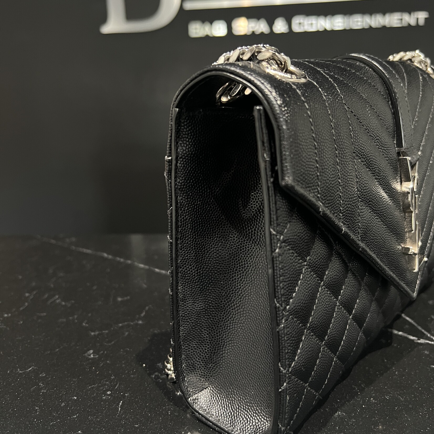 Saint Laurent SOLD- Saint Laurent Black Envelope Medium SHW