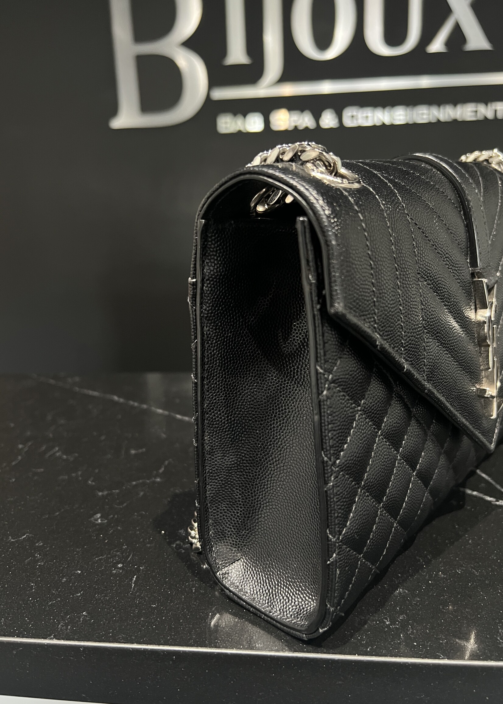 Saint Laurent SOLD- Saint Laurent Black Envelope Medium SHW