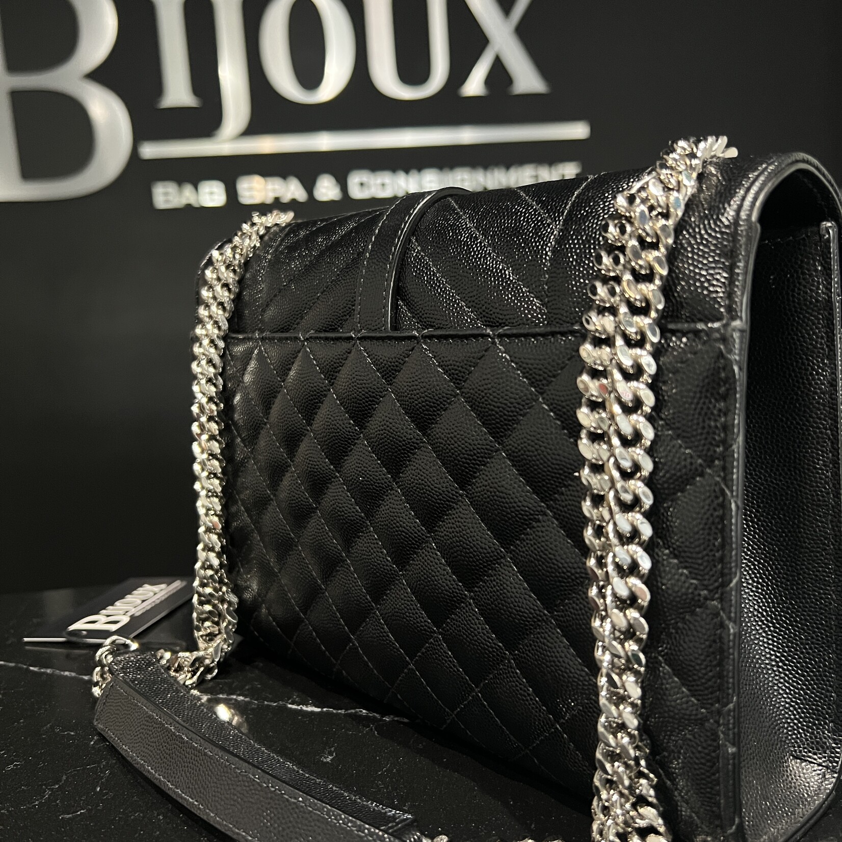 Saint Laurent SOLD- Saint Laurent Black Envelope Medium SHW