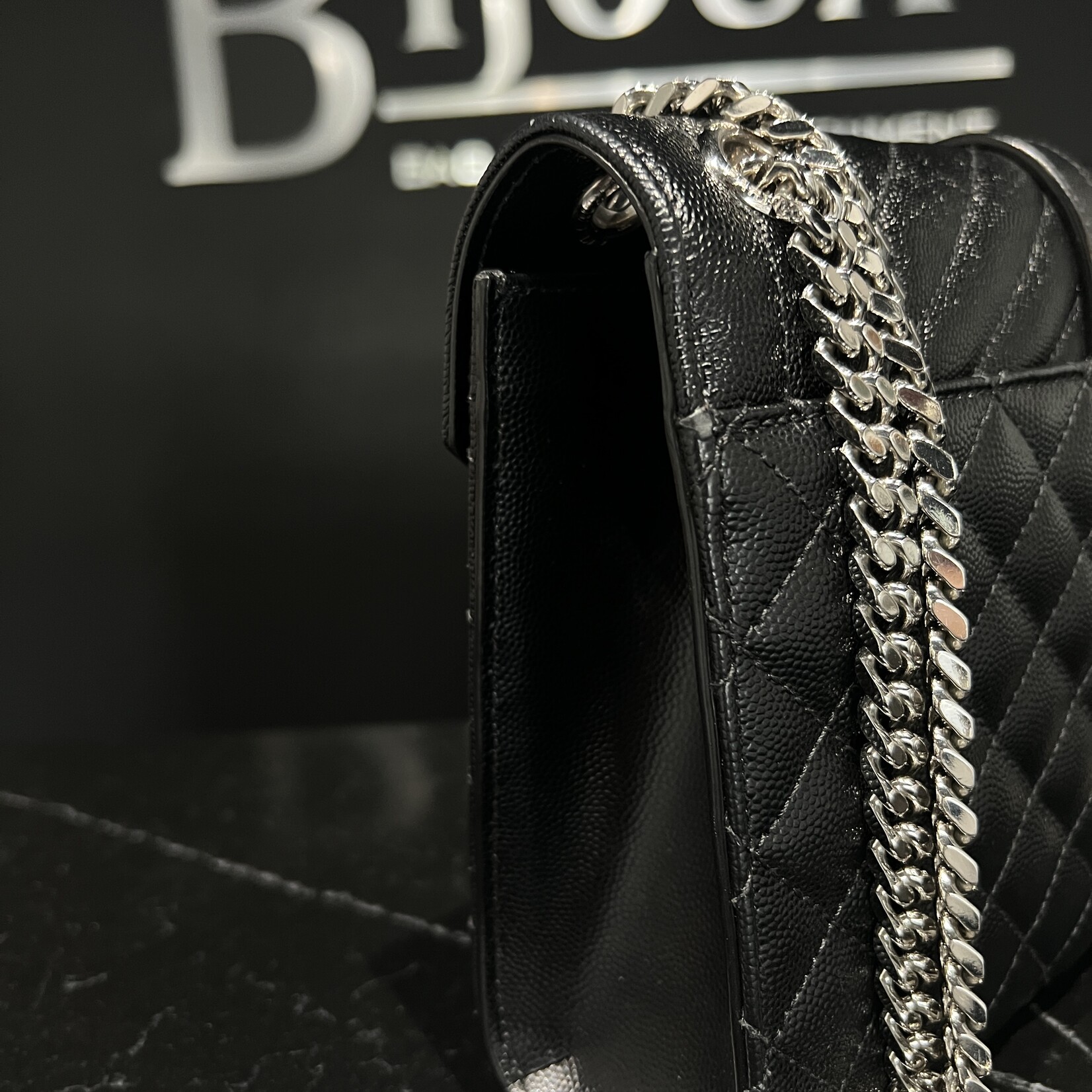 Saint Laurent SOLD- Saint Laurent Black Envelope Medium SHW