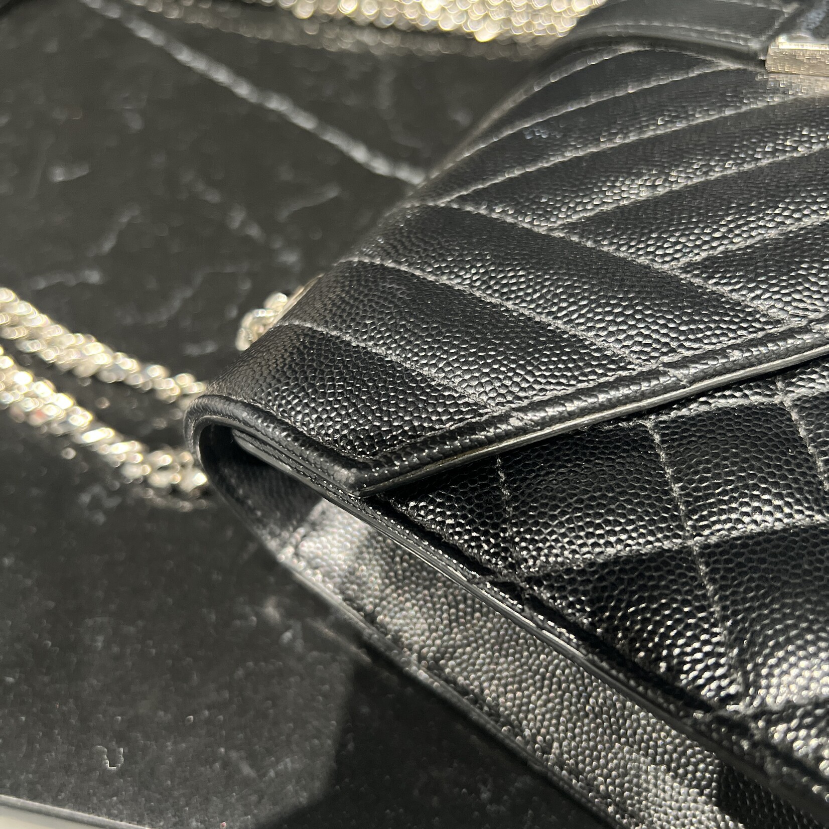 Saint Laurent SOLD- Saint Laurent Black Envelope Medium SHW