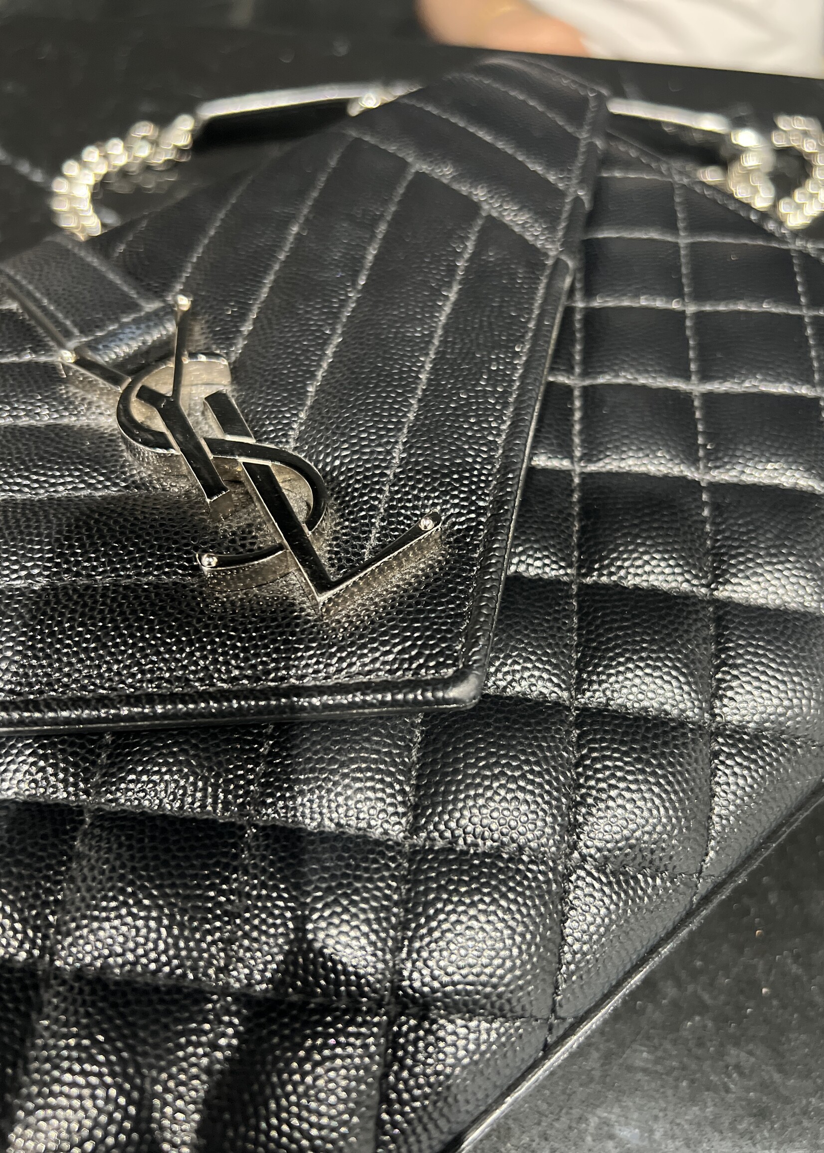 Saint Laurent SOLD- Saint Laurent Black Envelope Medium SHW