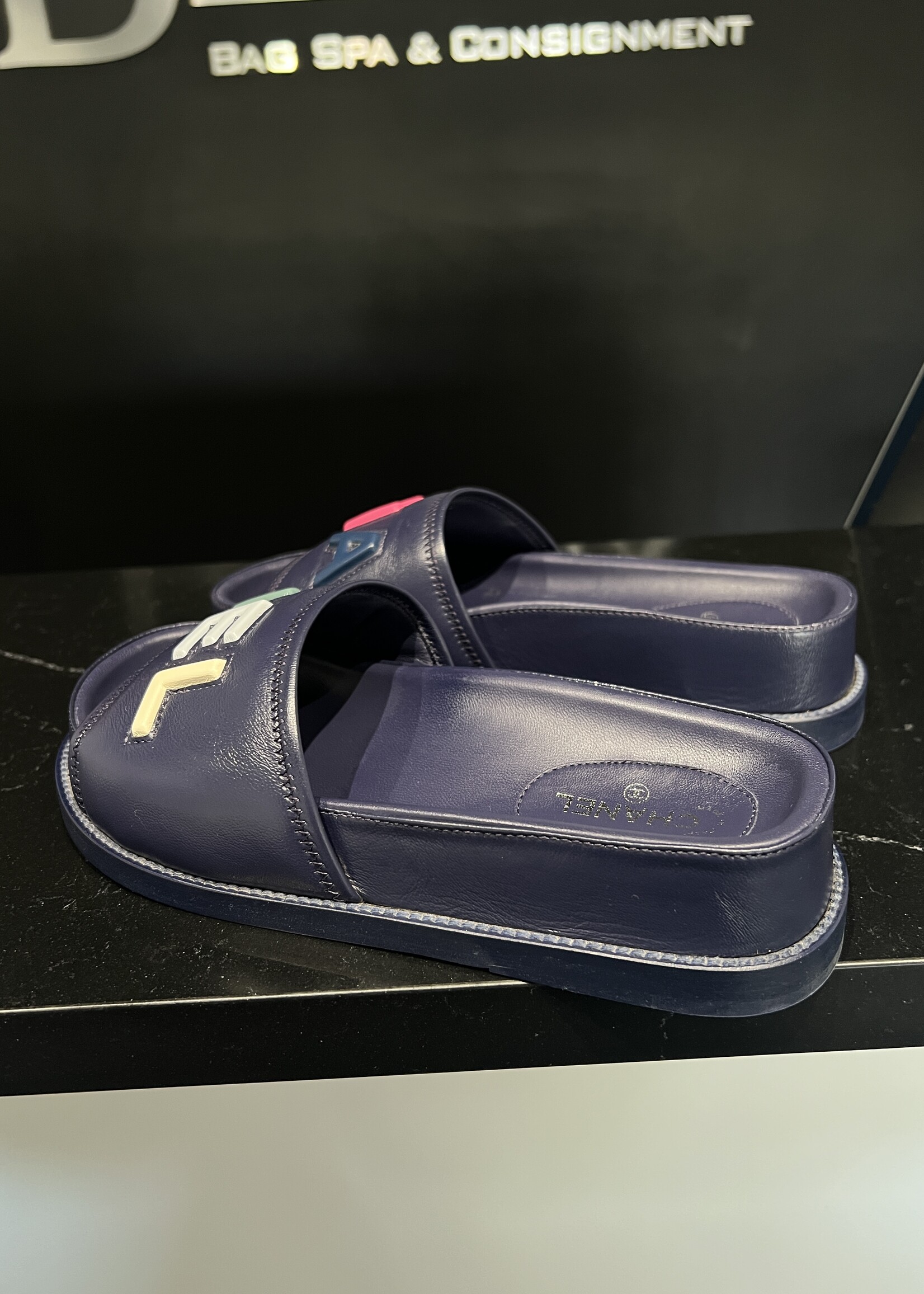 Chanel Chanel Leather Logo Sandals- 37