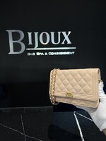 Chanel SOLD - Chanel Boy Wallet on Chain Biege
