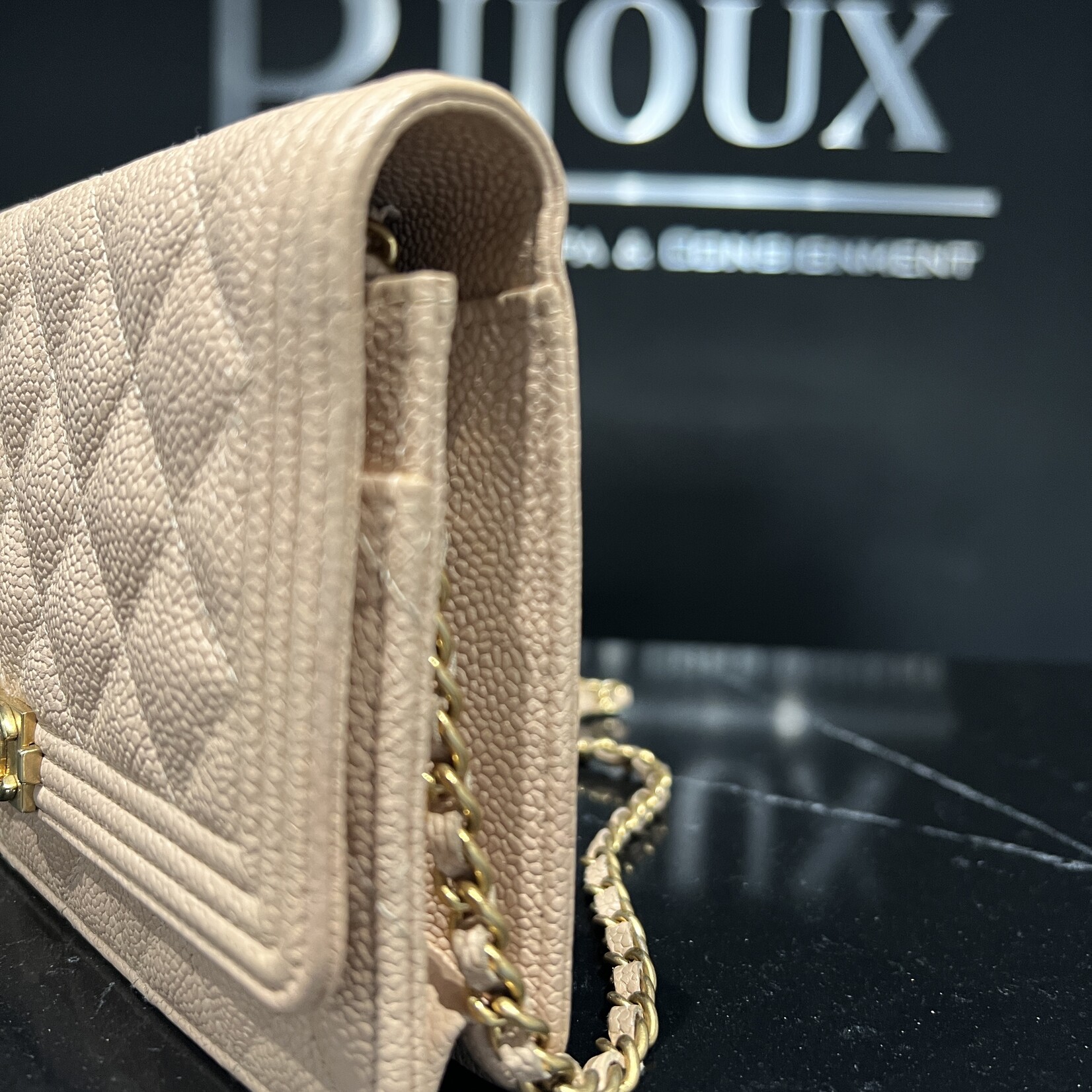 Chanel SOLD - Chanel Boy Wallet on Chain Biege