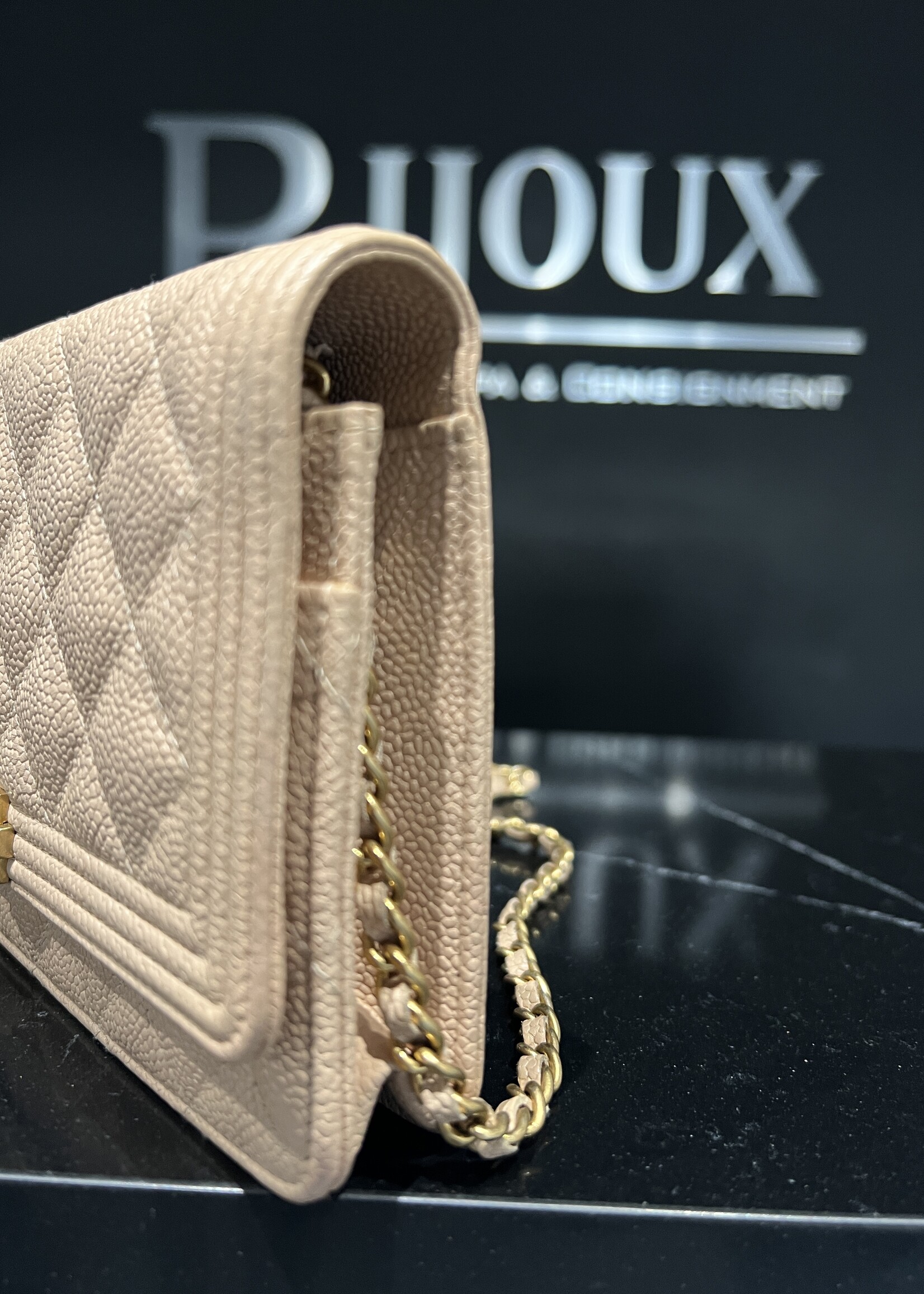 Chanel SOLD - Chanel Boy Wallet on Chain Biege