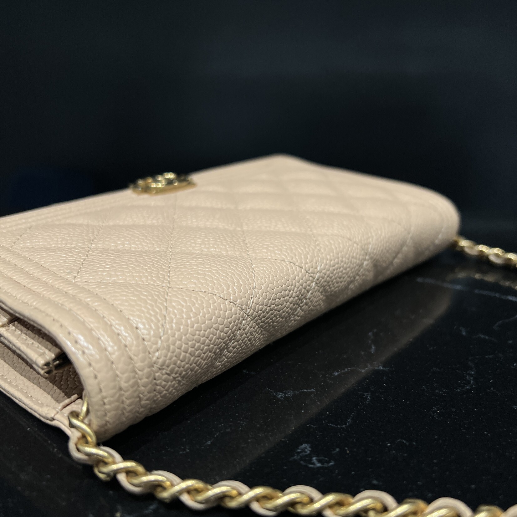 Chanel SOLD - Chanel Boy Wallet on Chain Biege
