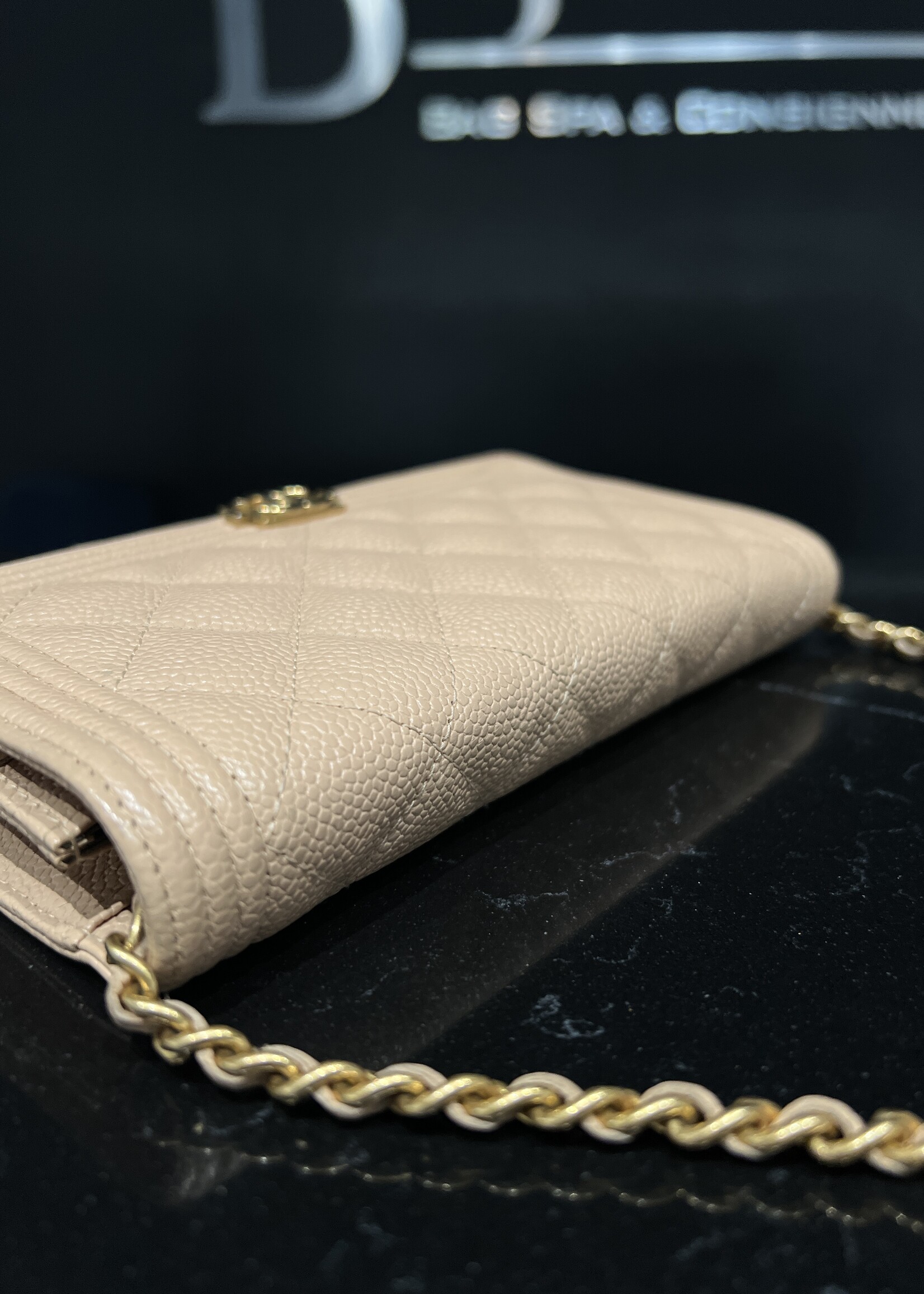 Chanel SOLD - Chanel Boy Wallet on Chain Biege