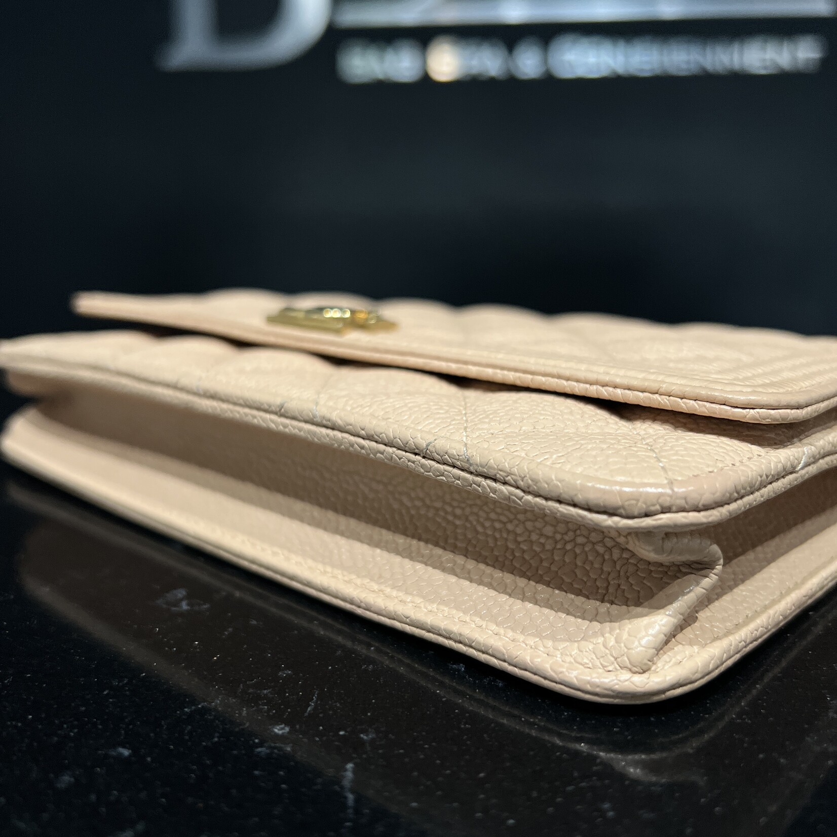 Chanel SOLD - Chanel Boy Wallet on Chain Biege