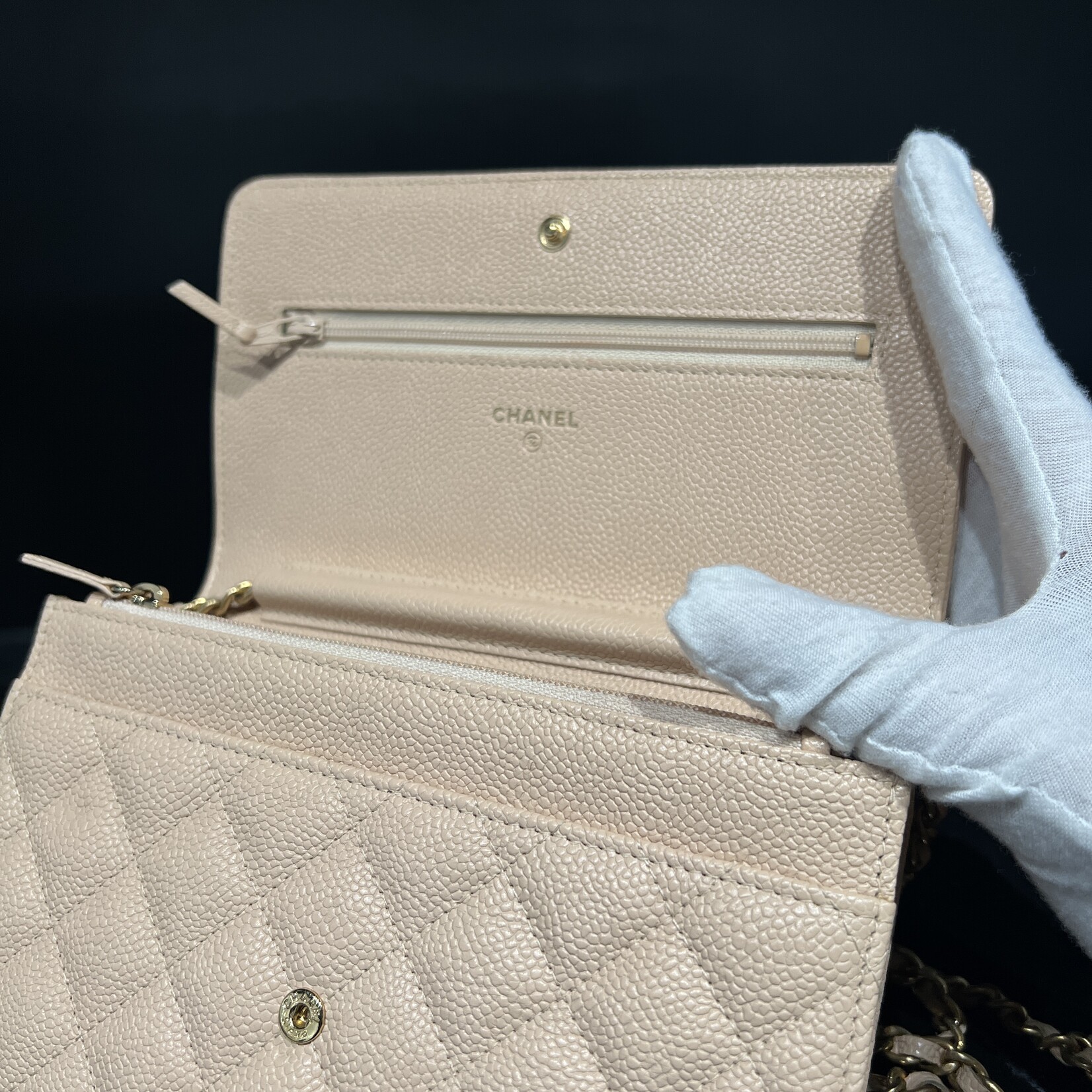 Chanel SOLD - Chanel Boy Wallet on Chain Biege