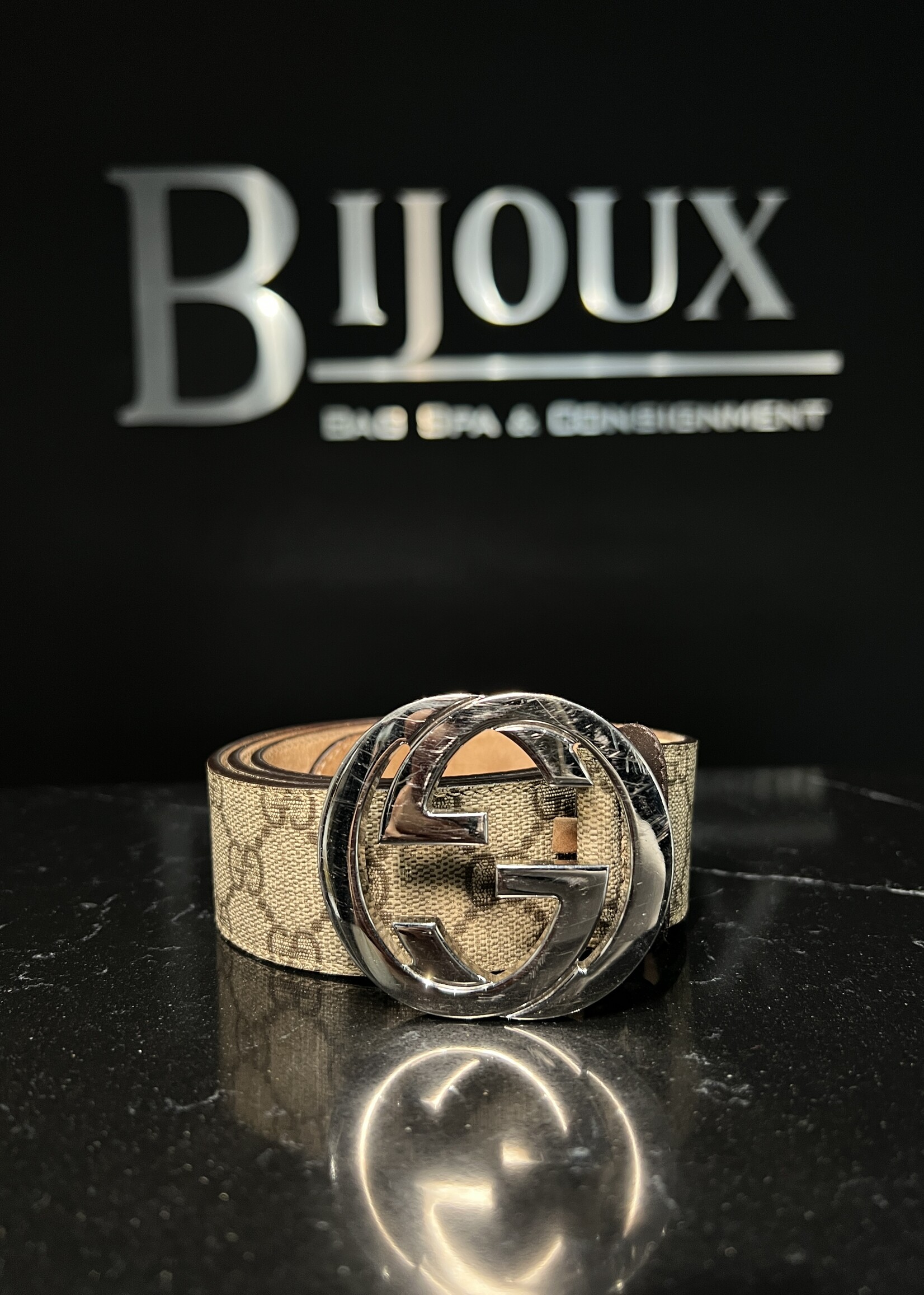 Gucci SOLD - Gucci Interlocking Monogram Belt 100
