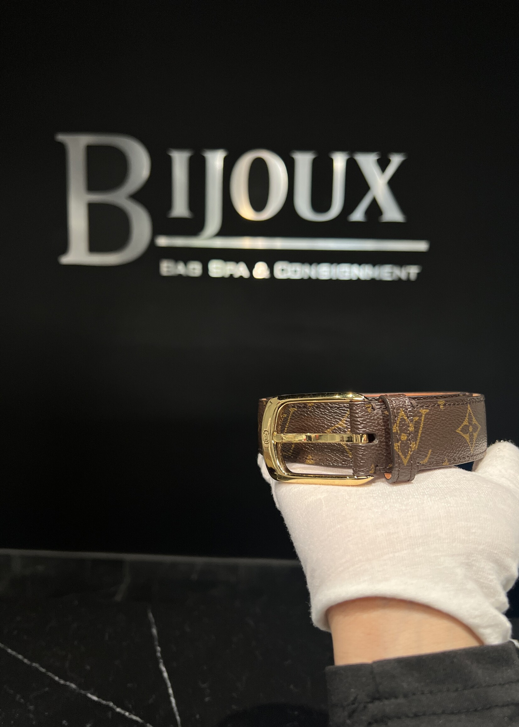 Louis Vuitton Louis Vuitton Eclipse Monogram Belt 85