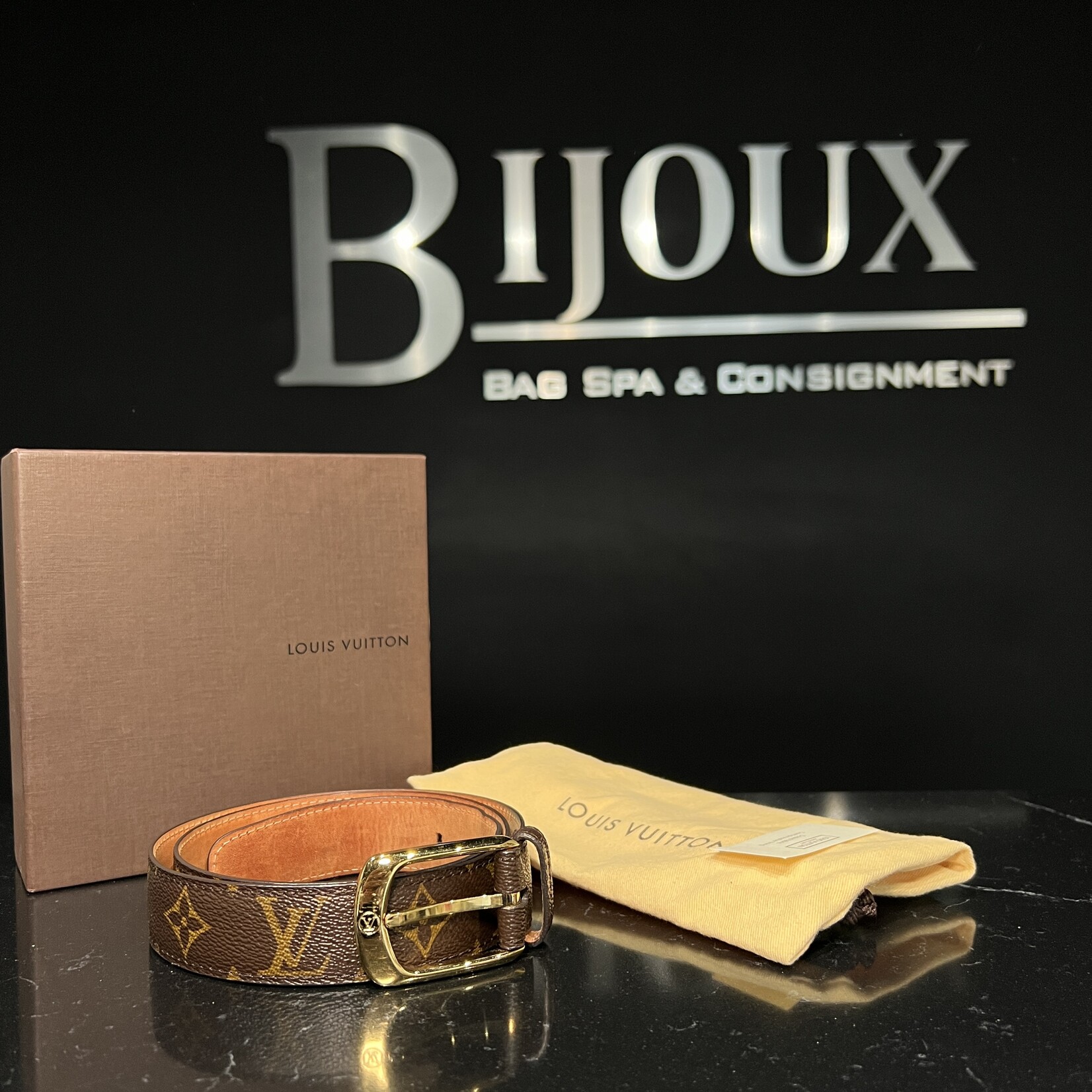 Louis Vuitton Louis Vuitton Eclipse Monogram Belt 85