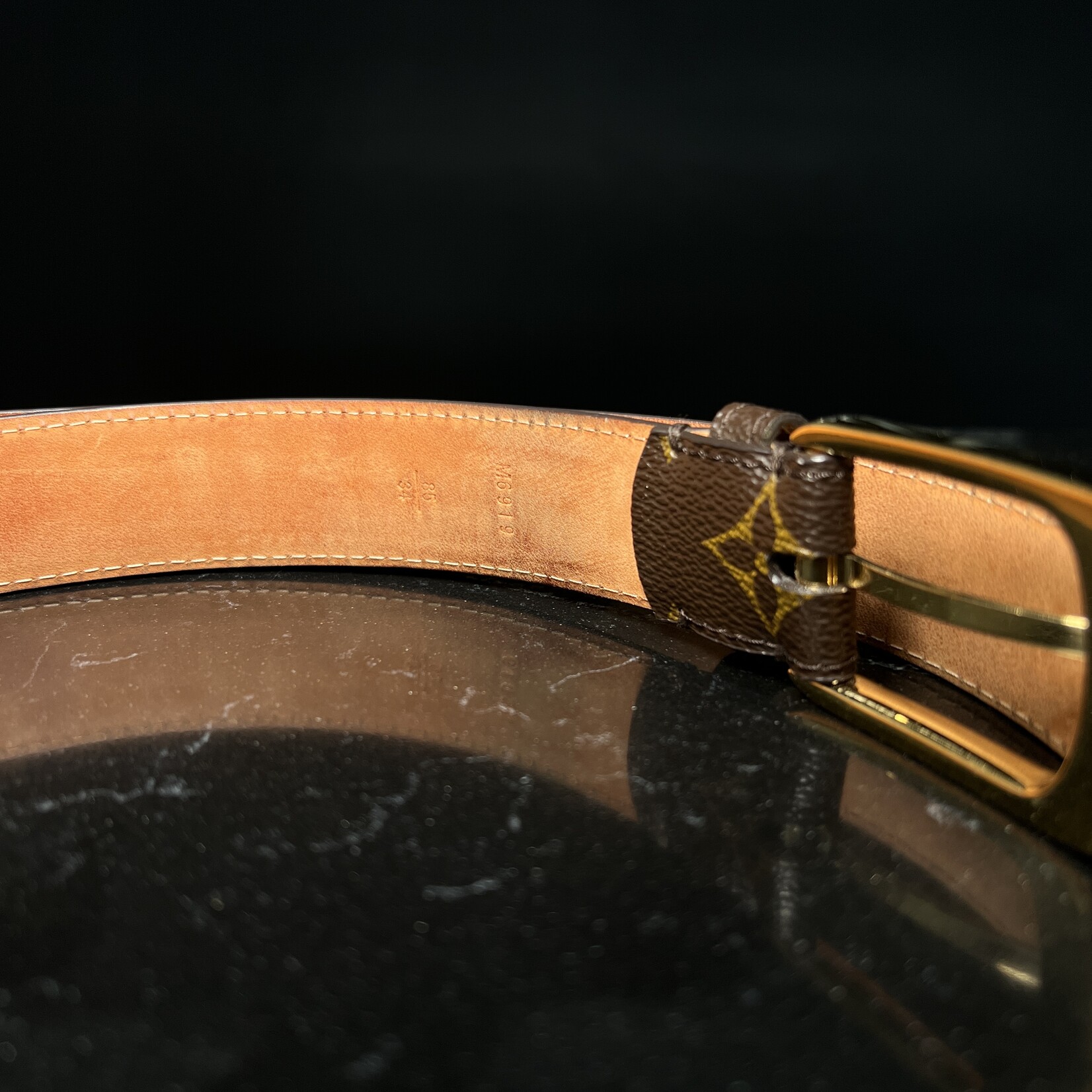 Louis Vuitton Louis Vuitton Eclipse Monogram Belt 85