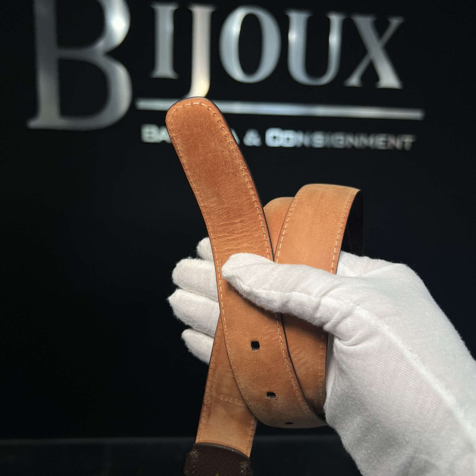 Louis Vuitton Louis Vuitton Eclipse Monogram Belt 85