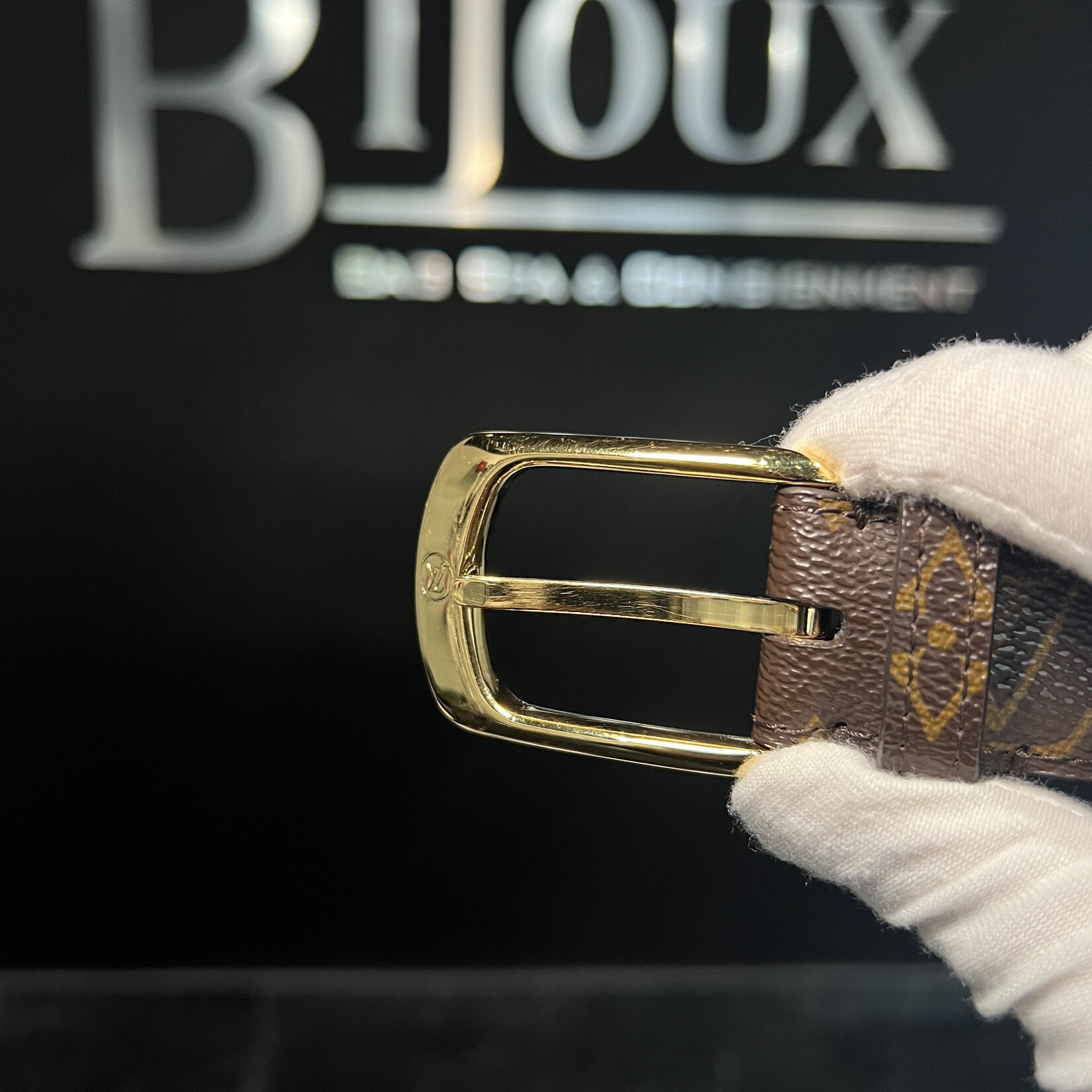Louis Vuitton Louis Vuitton Eclipse Monogram Belt 85