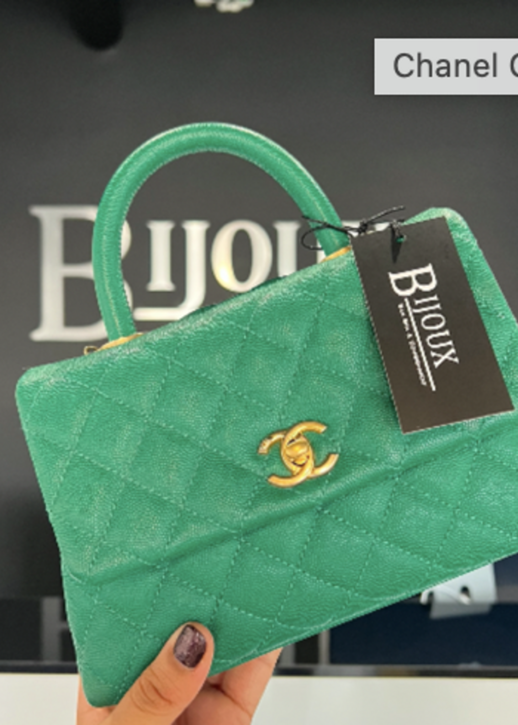 Chanel SOLD - Chanel Green Top Handle Small