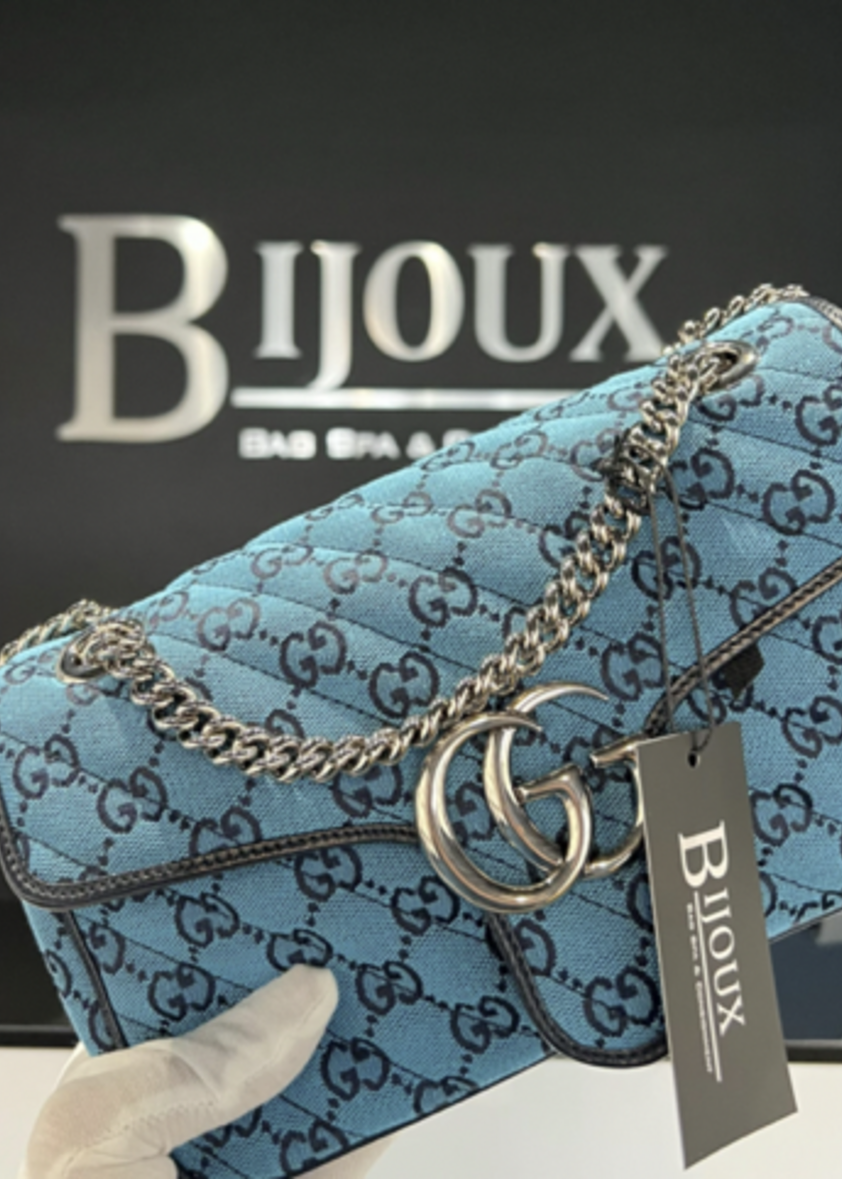 Gucci SOLD - Gucci Marmont Small Blue Shoulder Bag