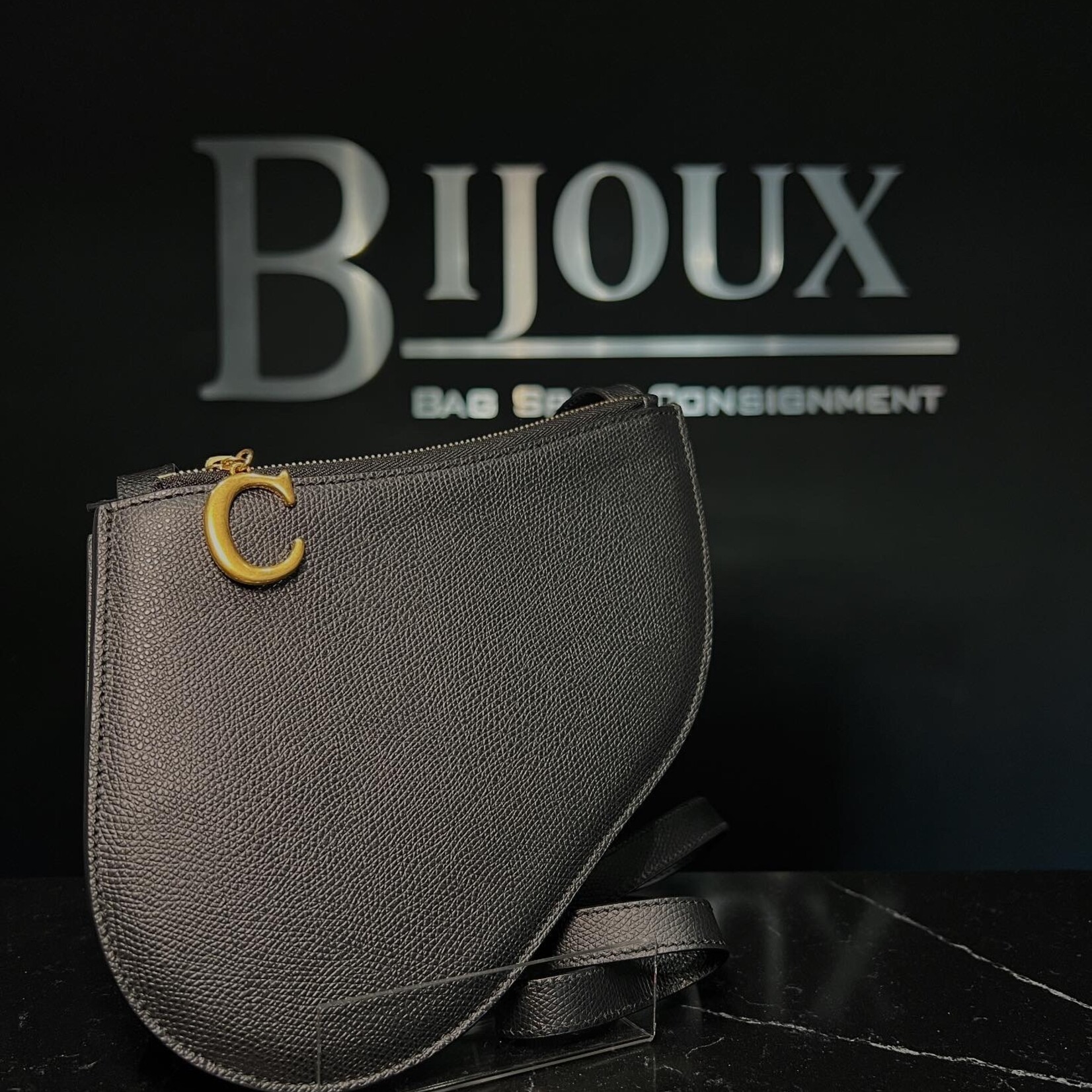Christian Dior SOLD - Christian Dior Black Saddle Pouch
