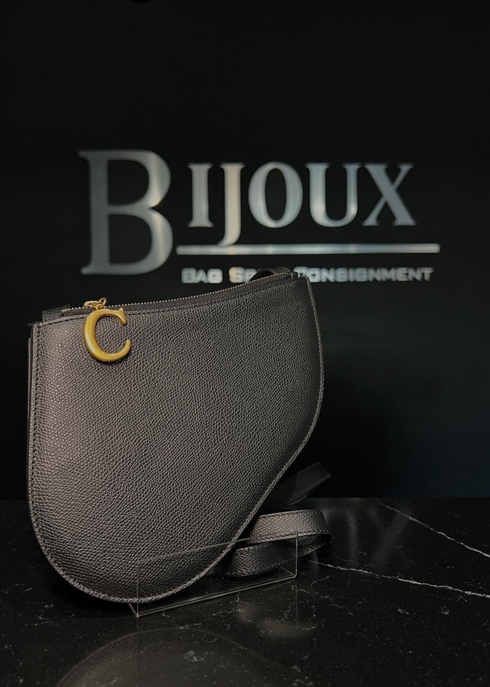 Christian Dior SOLD - Christian Dior Black Saddle Pouch