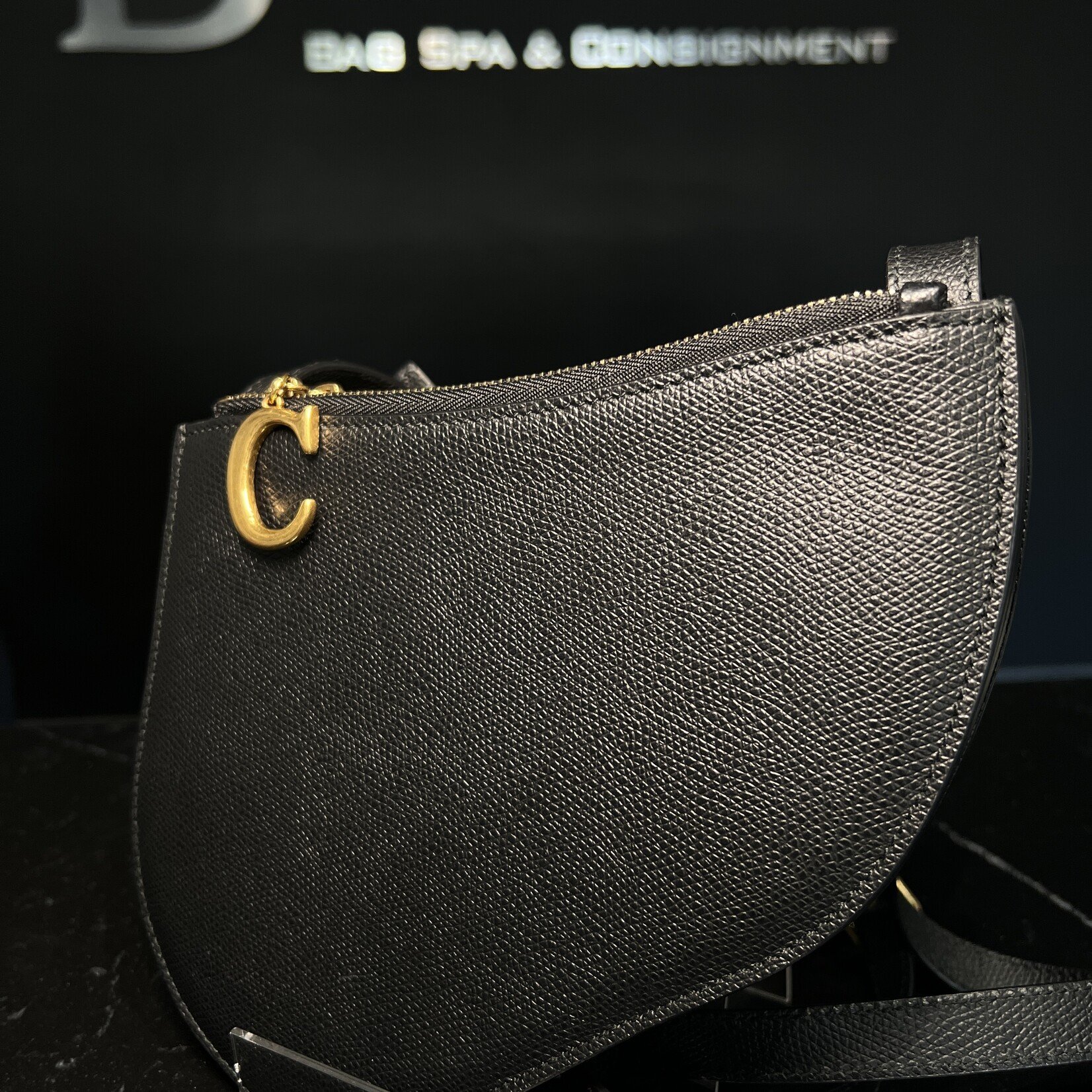 Christian Dior SOLD - Christian Dior Black Saddle Pouch