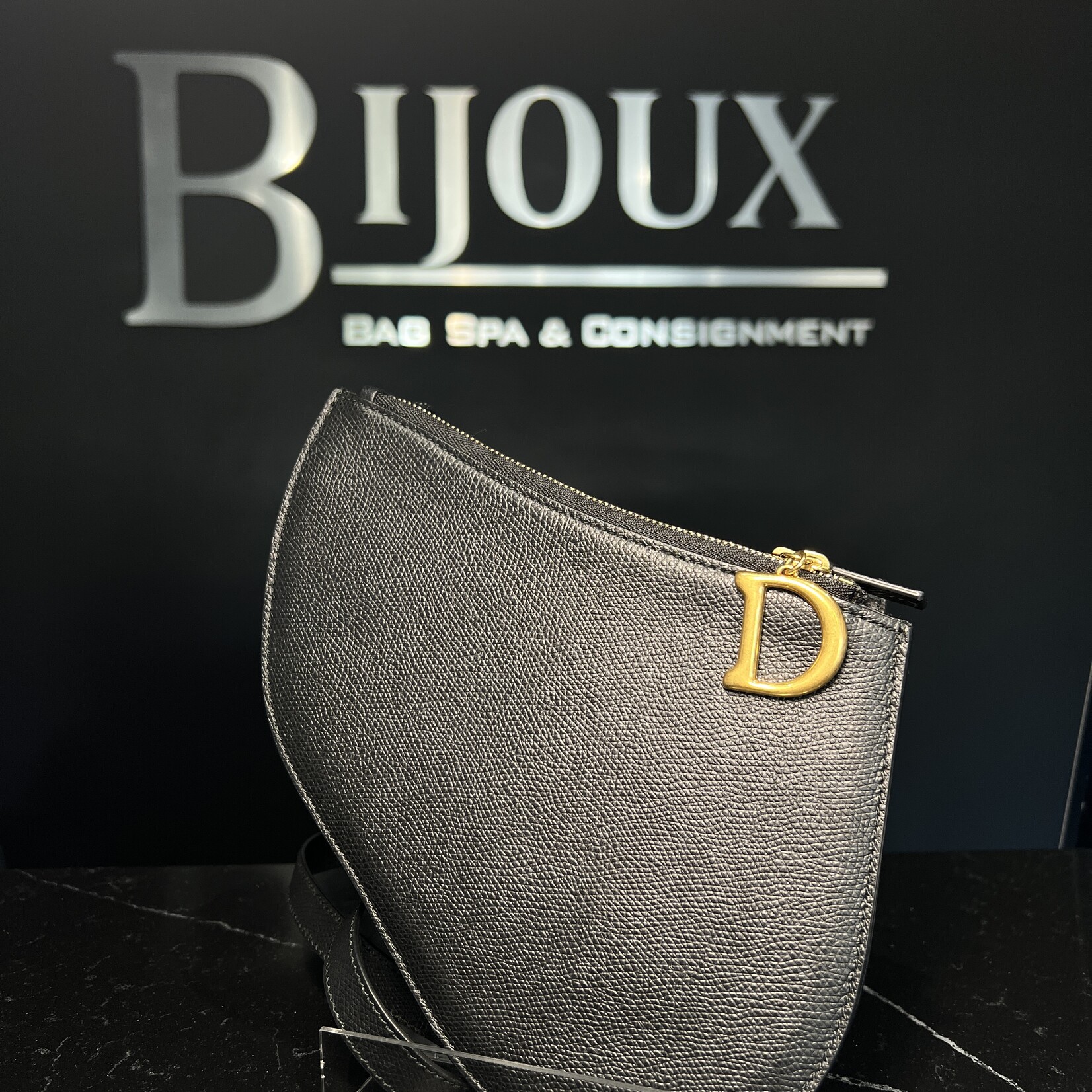 Christian Dior SOLD - Christian Dior Black Saddle Pouch