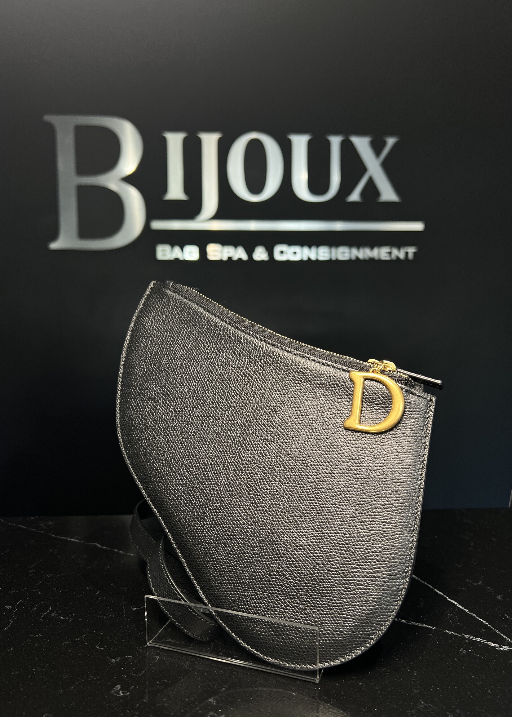 Christian Dior SOLD - Christian Dior Black Saddle Pouch