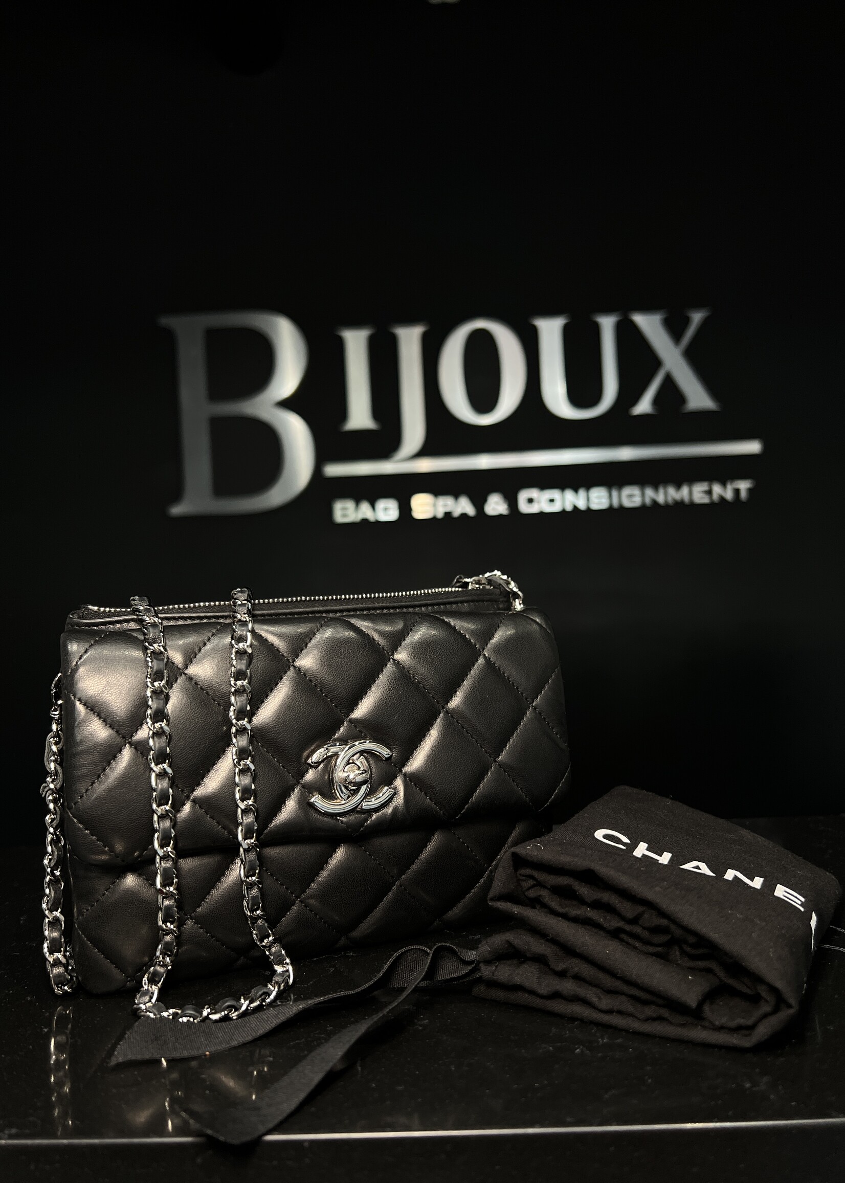 Chanel SOLD- Chanel Daily Zip Wallet on Chain Lambskin